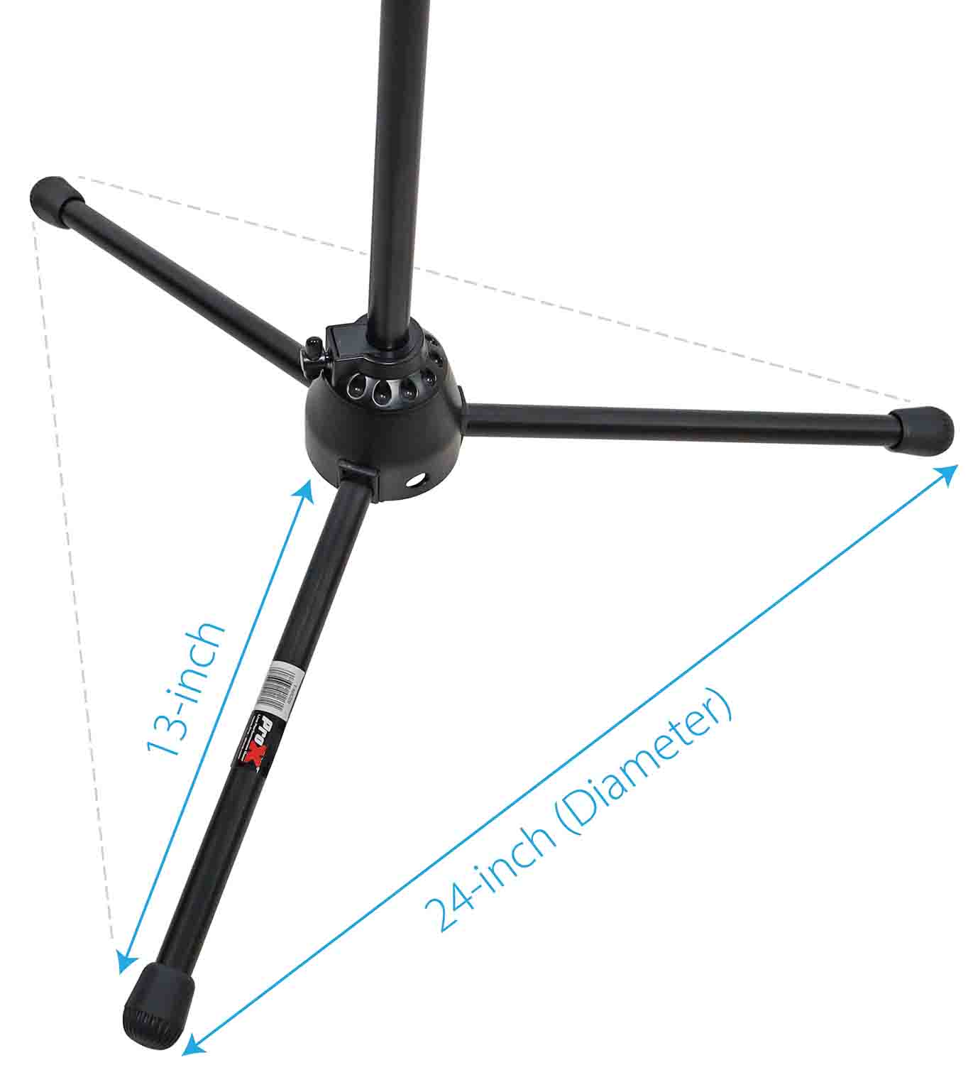 ProX T-MIC09 Pro Tripod Microphone Concert Musician DJ Stand with Boom and Mic Clip - 6 Feet - Hollywood DJ