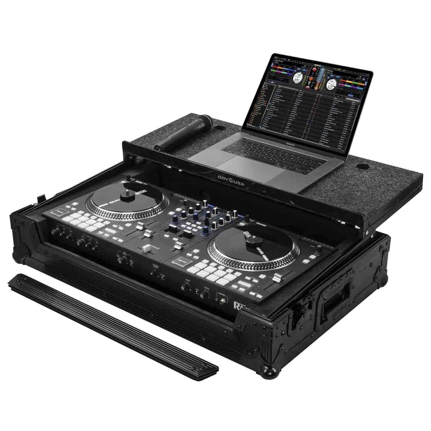 Odyssey FZGSRANEONEWBL DJ Flight Case for Rane One with Patented Glide Platform - Black - Hollywood DJ