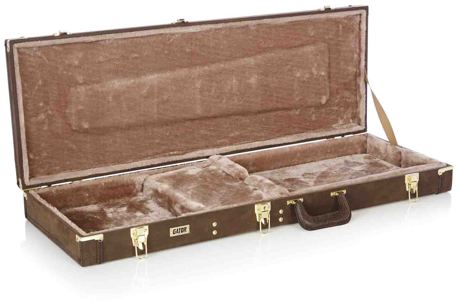 Gator Cases GW-ELECT-VIN Deluxe Wood Case for Electric Guitars - Vintage Brown - Hollywood DJ
