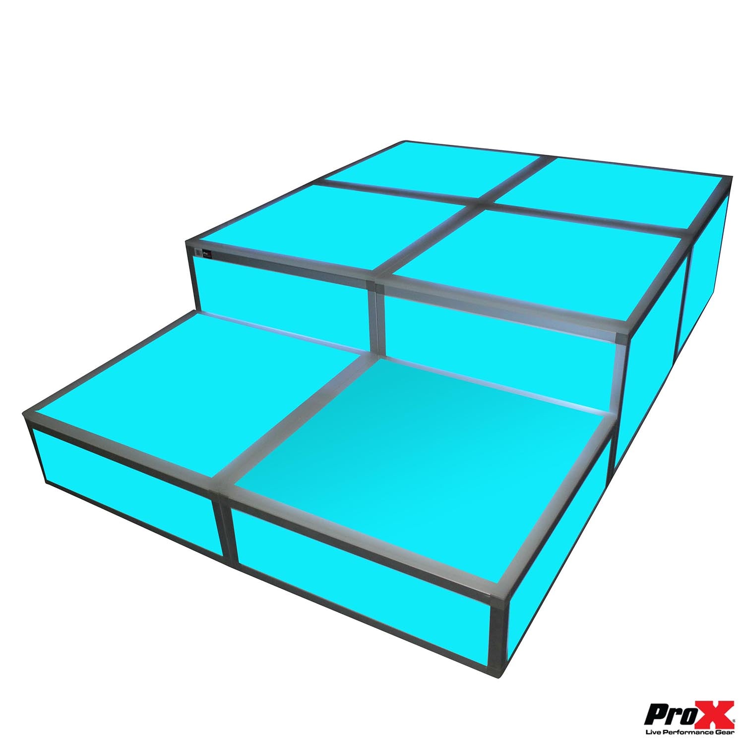 ProX XSA-2X2-8 LUMOStage 8-Inch High Acrylic Platform Riser Section With Clamps And 2 Side Acrylic Covers ProX Cases