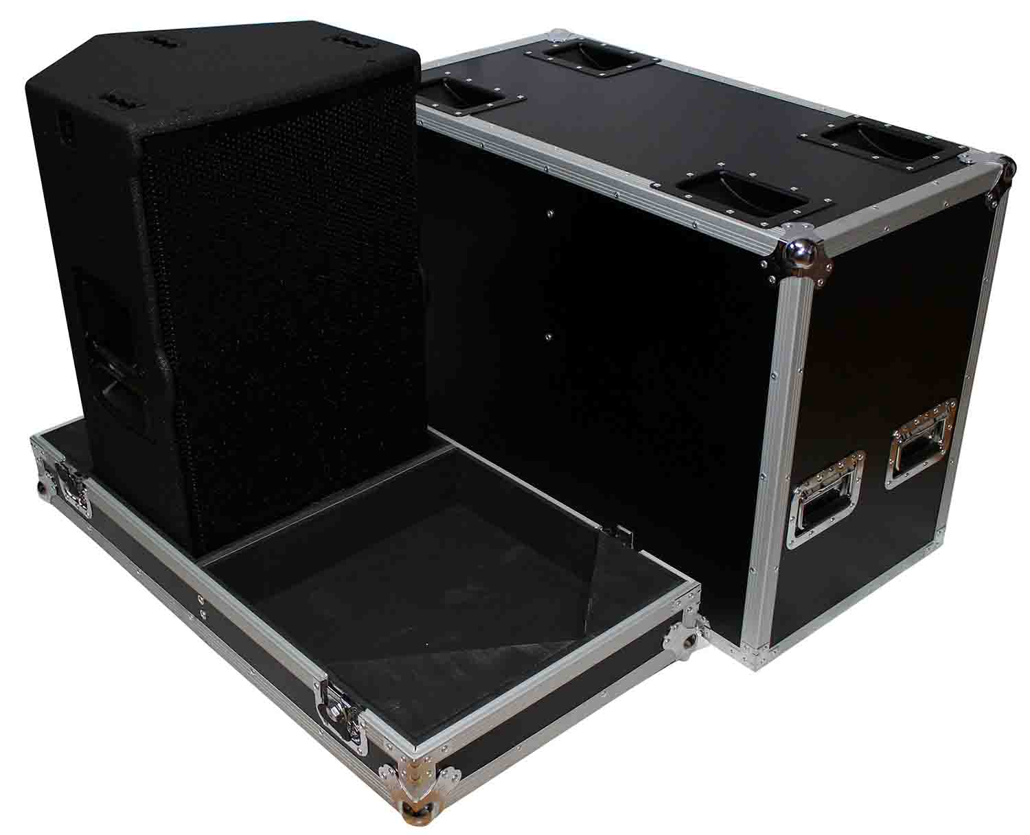 ProX X-RCF-TT25-AX2W Flight Case for Two RCF-TT25-A II High Definition Two-Way Speakers with 4 Inch Wheels - Hollywood DJ