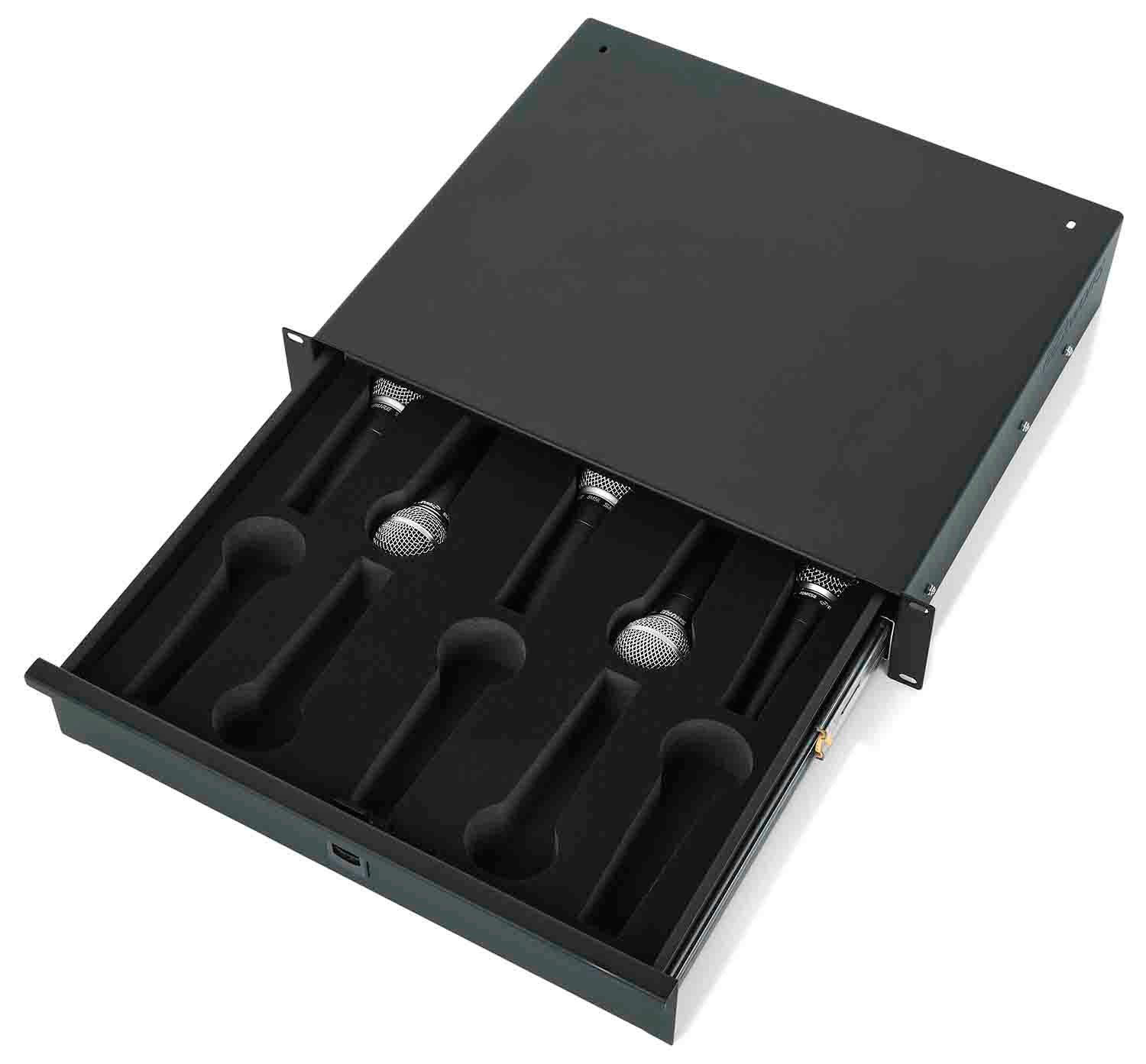 Gator Cases GRW-DRWMIC10, 10 Microphone Lockable Drawer – 2U - Hollywood DJ