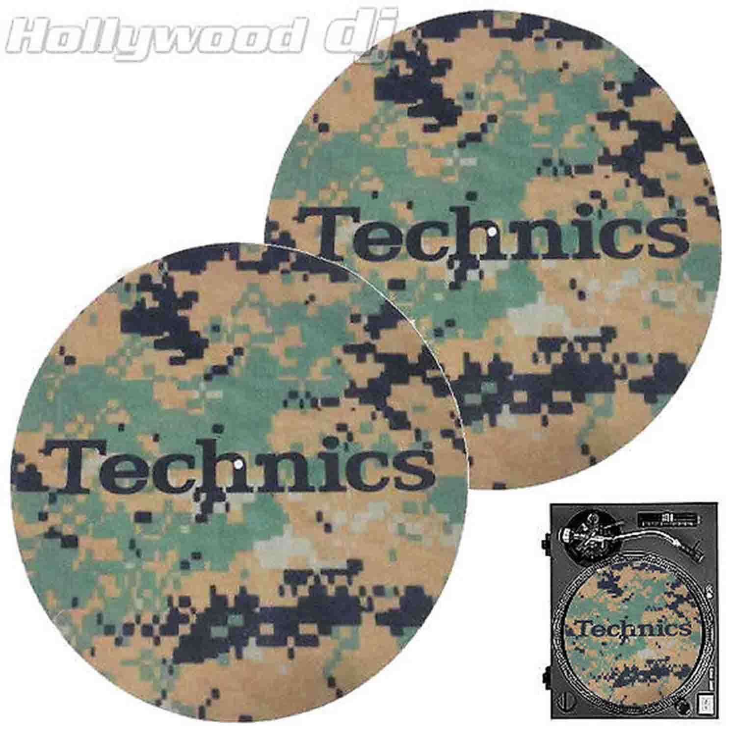 Sicmats DJ Turntable Slipmats 'TECHNICS CAMO' Slip Mat Set Sic Mats - Pair - Hollywood DJ