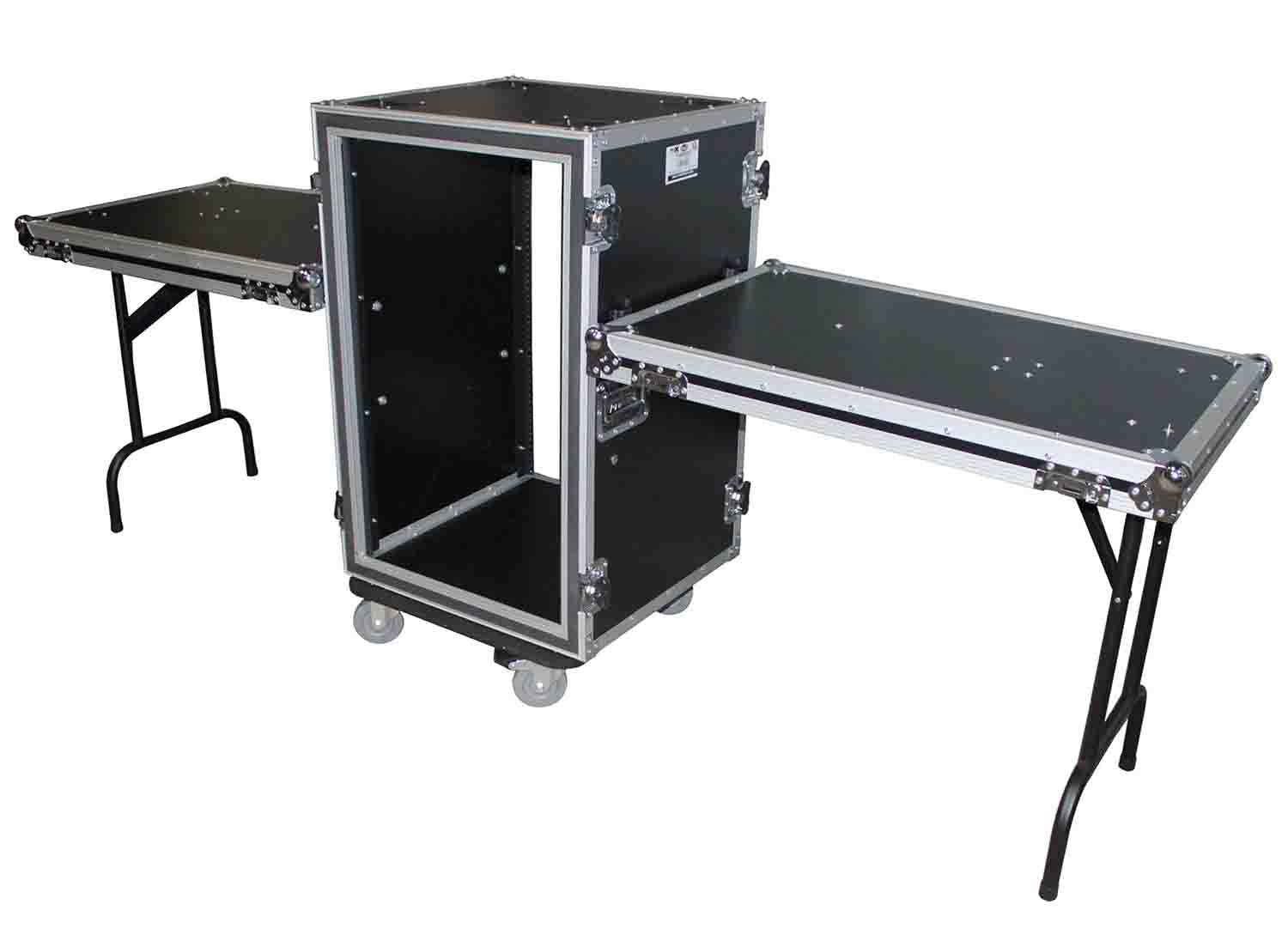 ProX T-14RSPWDST 14U Space Shockproof Amp Rack ATA Flight Case 20" Depth - Hollywood DJ