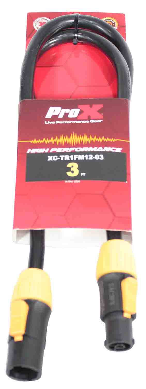 ProX XC-TR1FM12-03 Male to Female 12AWG Power Cable for Powercon Compatible Devices - 3 Feet - Hollywood DJ