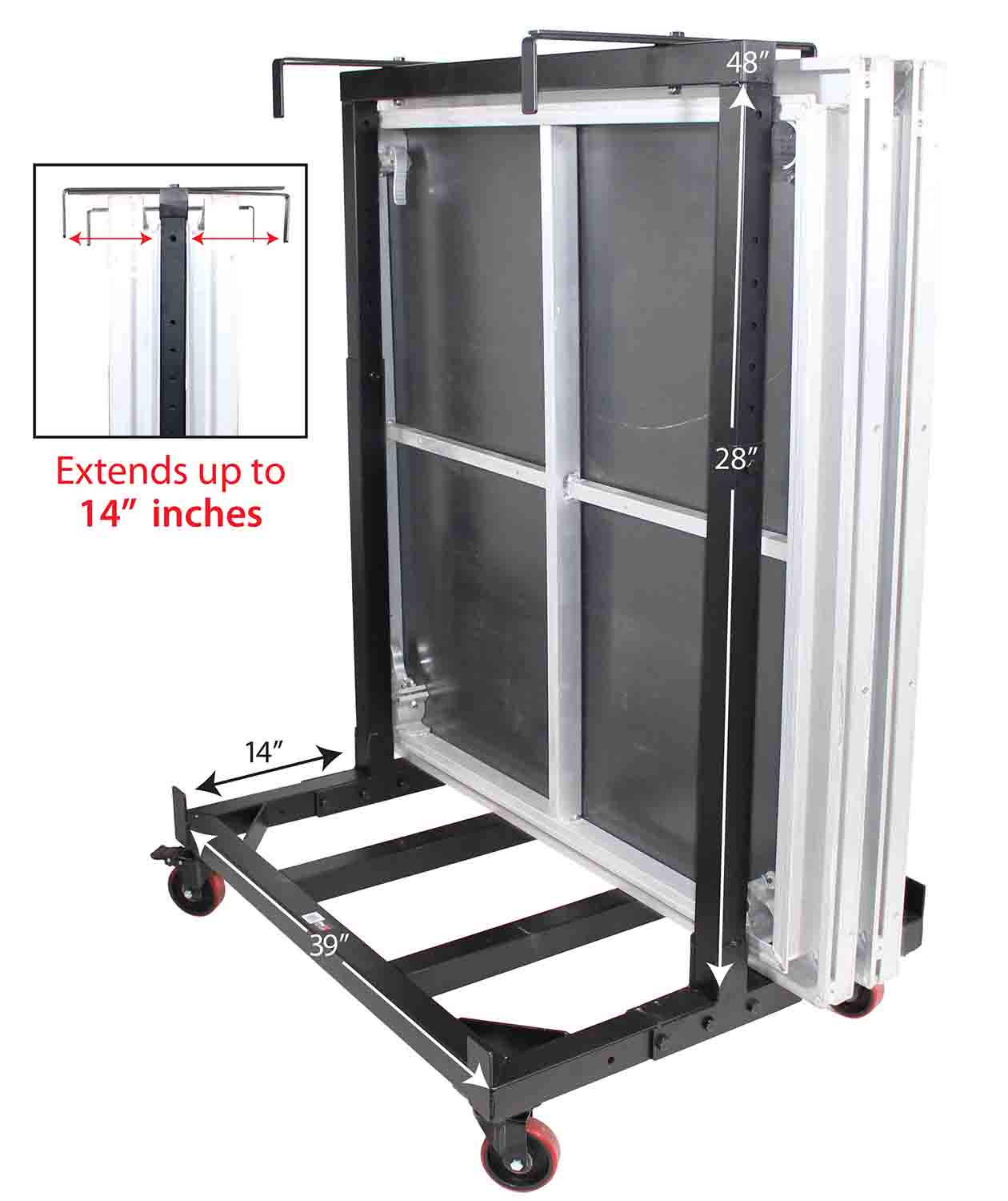 ProX X-STGX6 Rolling Dolly Cart for 4ft Width Stage Decks - Hollywood DJ