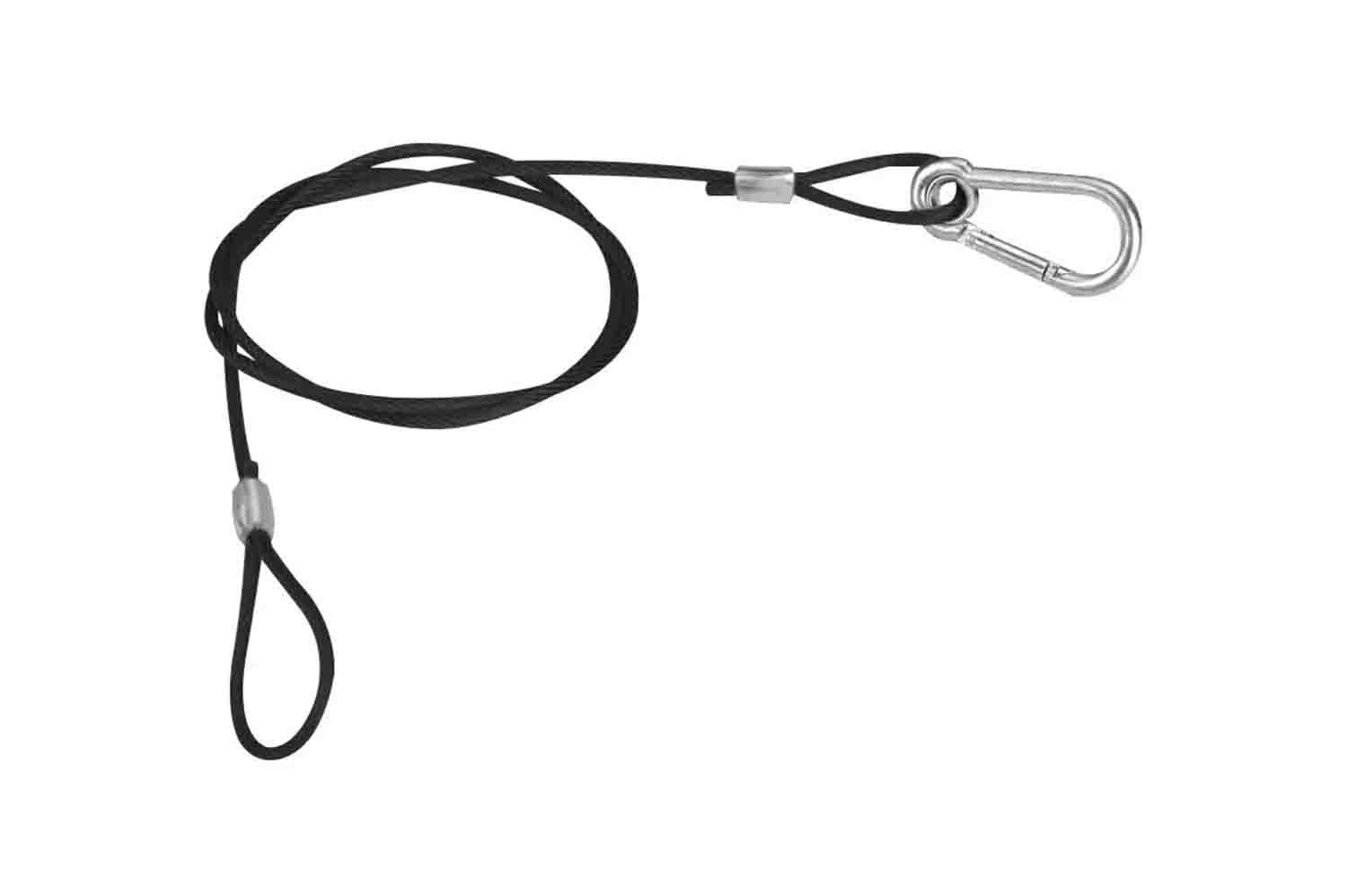 Odyssey LASC2BLK 30-Inch Long Safety Cable with Standard Size Spring Hook - Black - Hollywood DJ