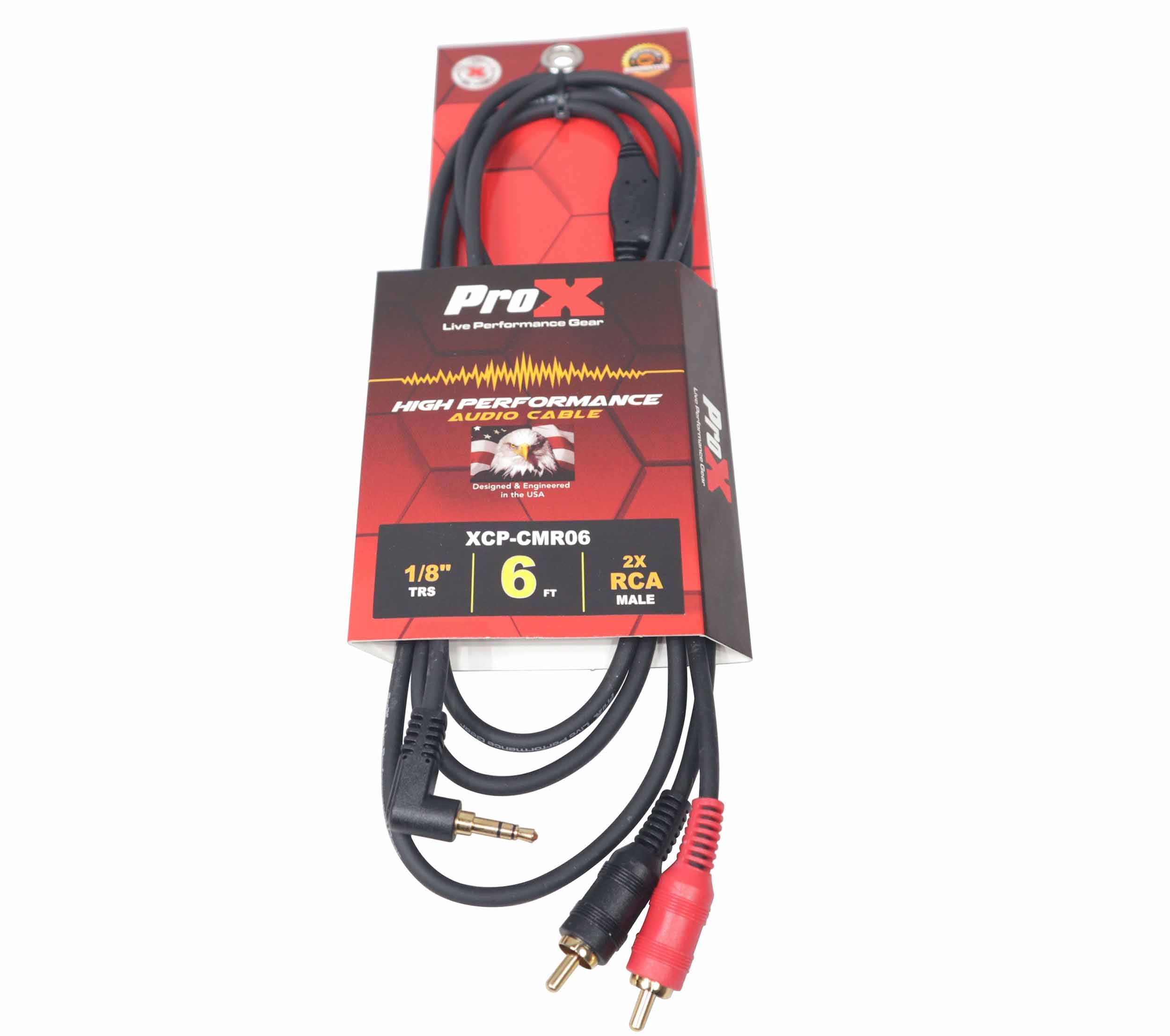 ProX XCP-CMR06 Audio Cable 1/8" Mini TRS to Dual RCA-M - 6 Feet by ProX Cases