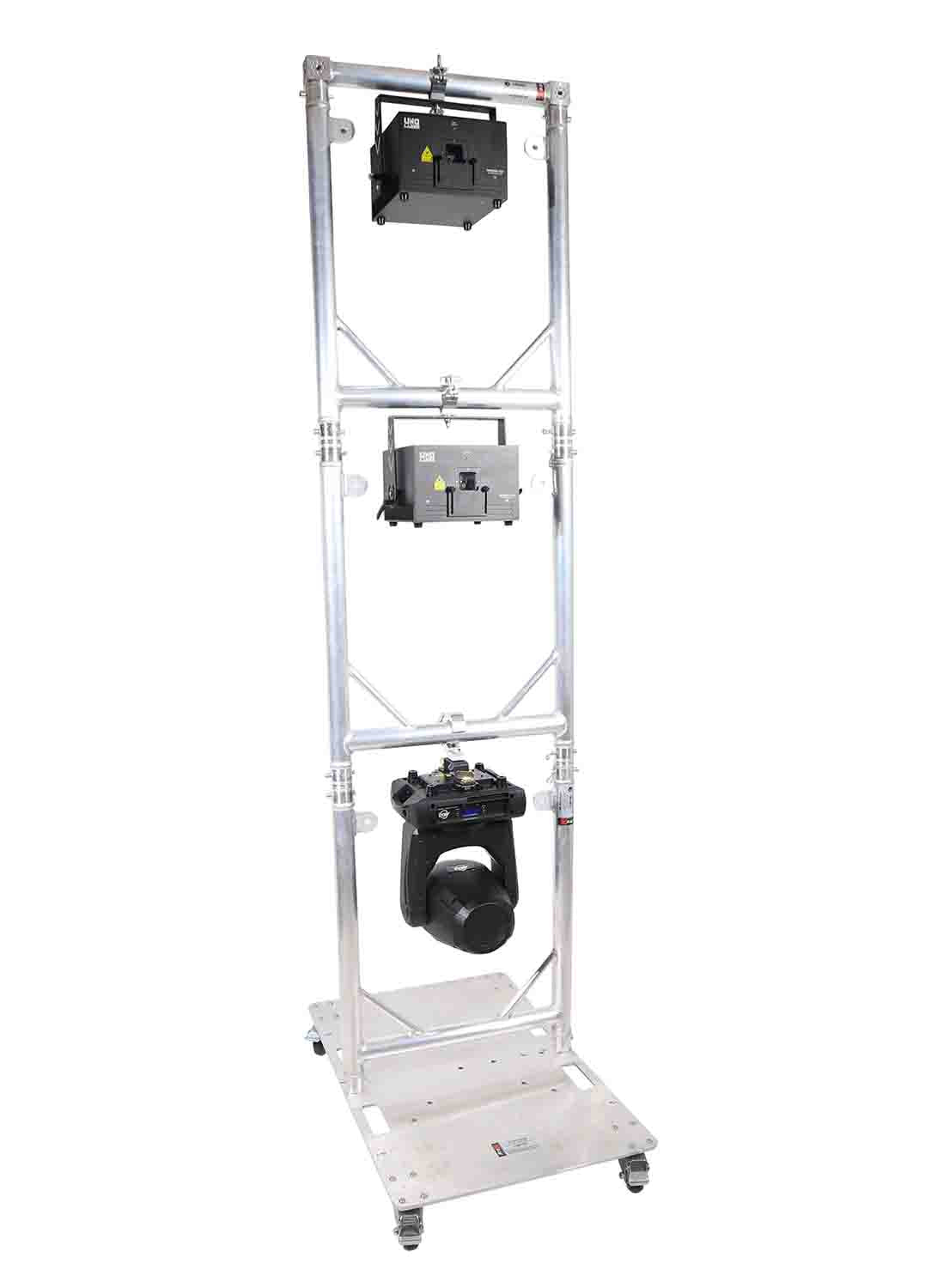 ProX XT-GRU-PKGX3, Truss Modular 3X Rapid U Grid Trio Package with Rolling Aluminum Baseplate - Hollywood DJ