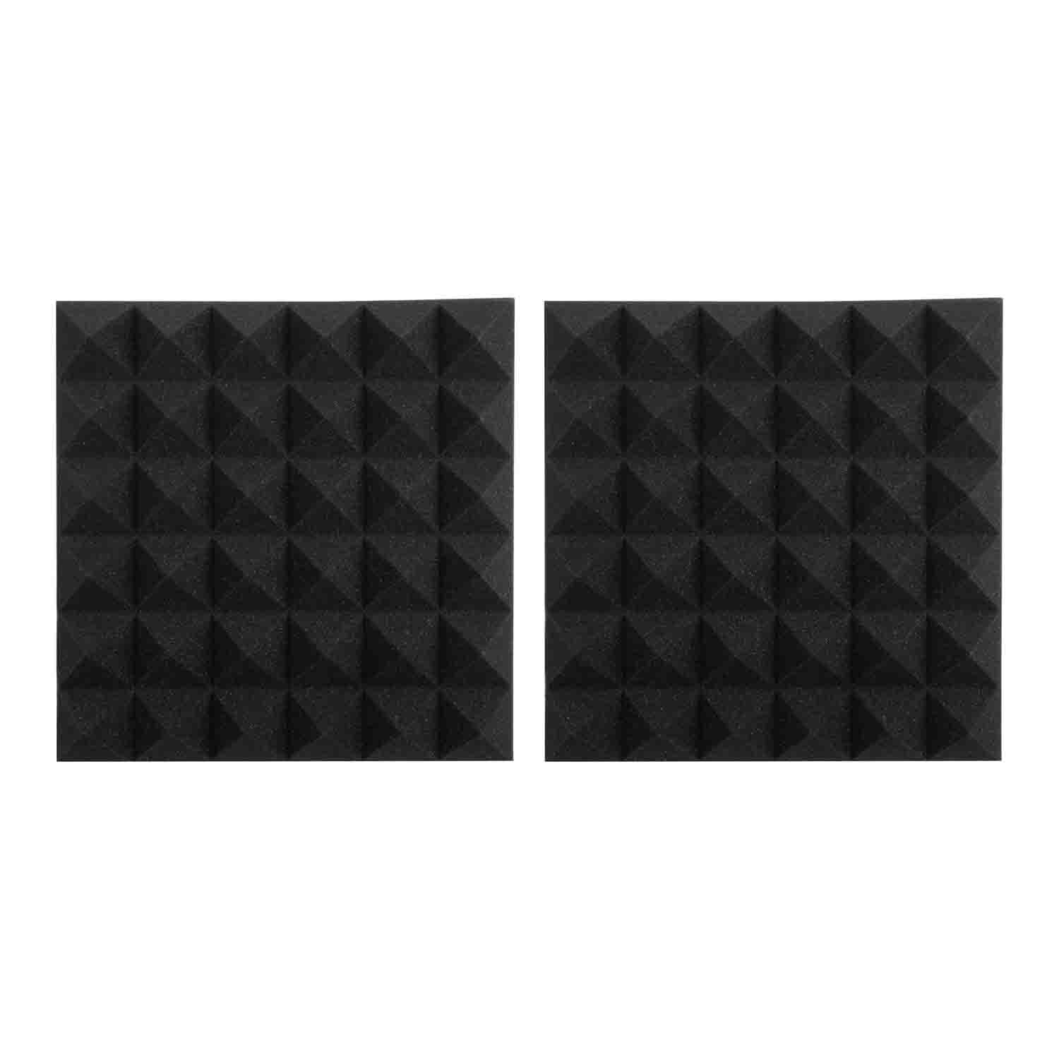 Gator Frameworks GFW-ACPNL1212PCHA-2PK Charcoal 12x12" Acoustic Pyramid Panel - 2 Pack - Hollywood DJ