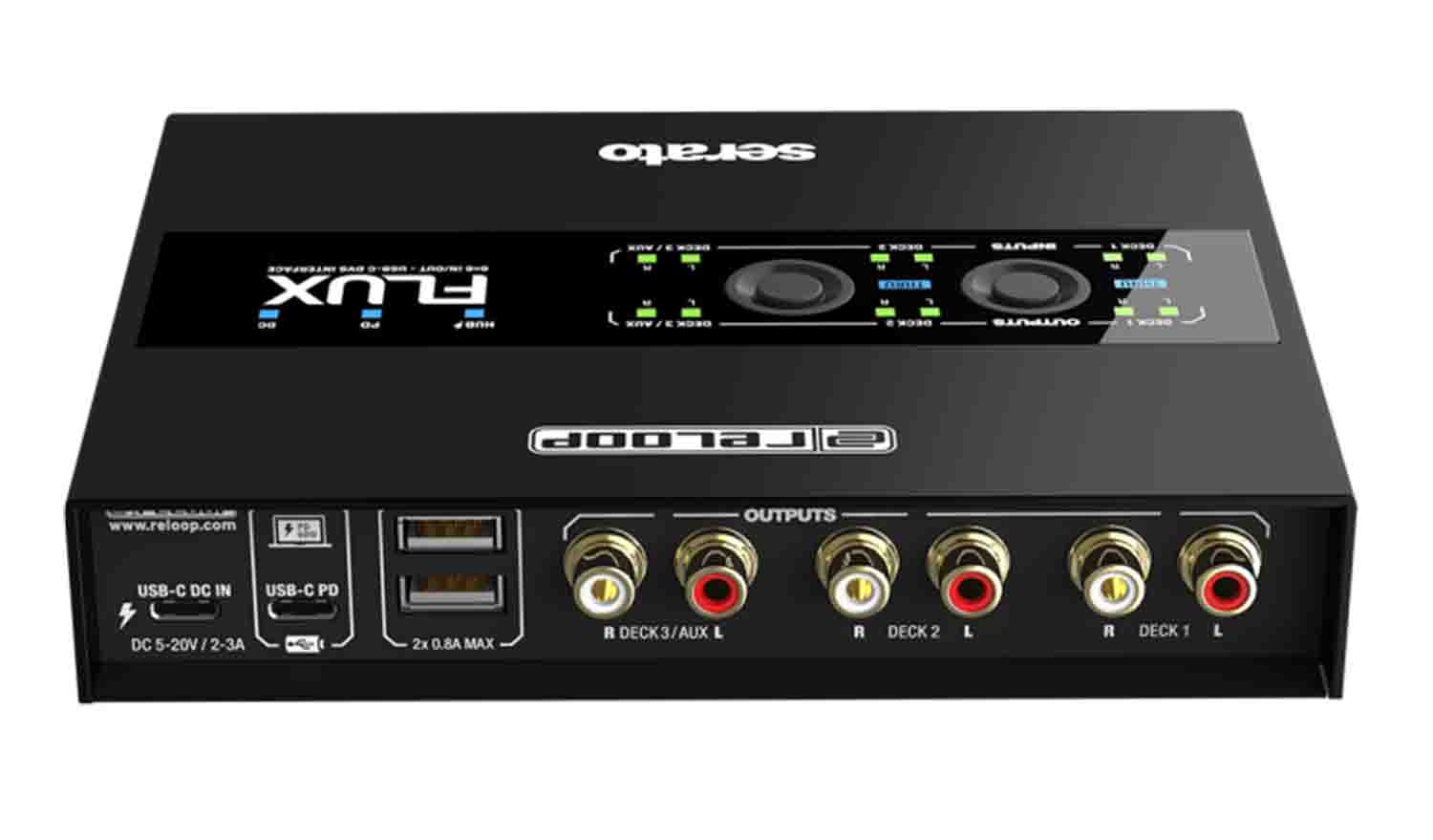Reloop Flux Next Generation USB-C 3-Channel 6x6 DVS Interface for Serato DJ Pro Reloop