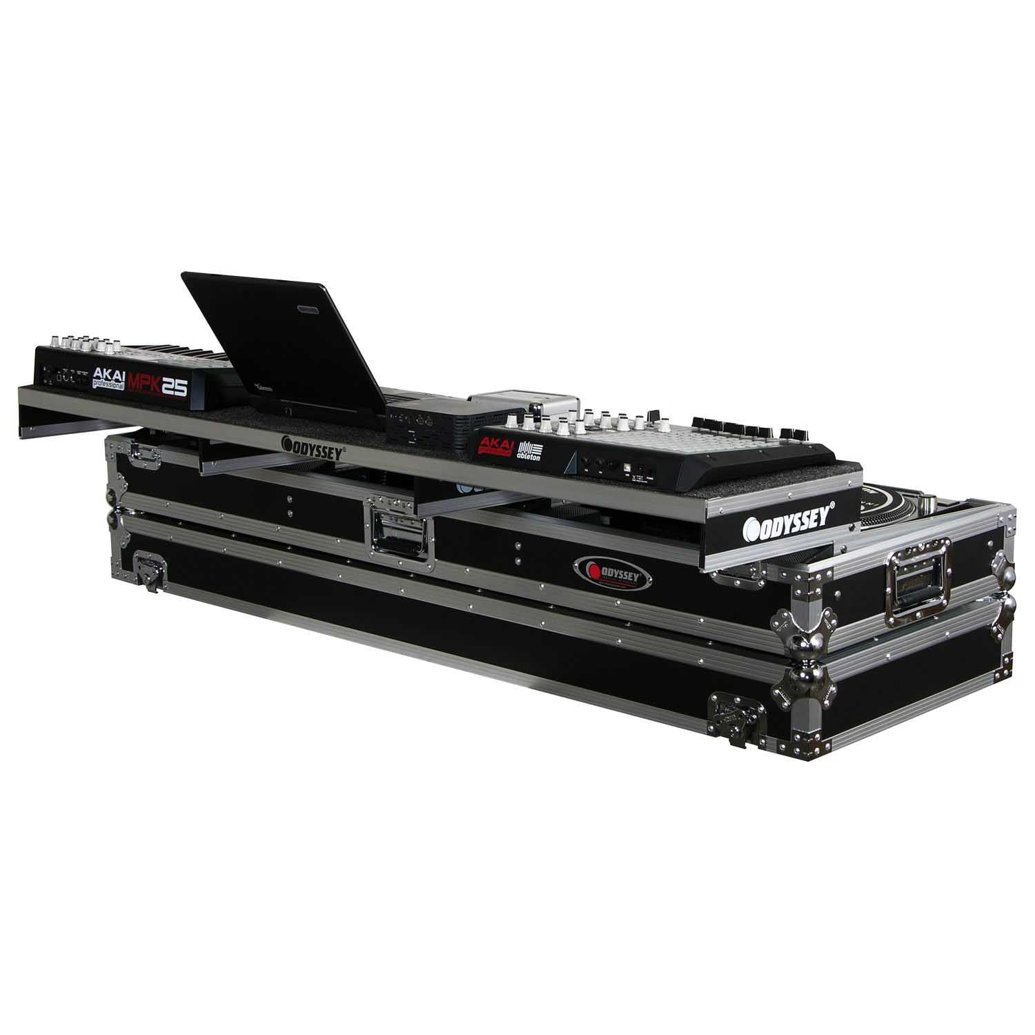 Odyssey FZGSPDJ19W DJ Flight Coffin Case for 19″ Format DJ Mixer and Two Standard Position Turntables - Hollywood DJ