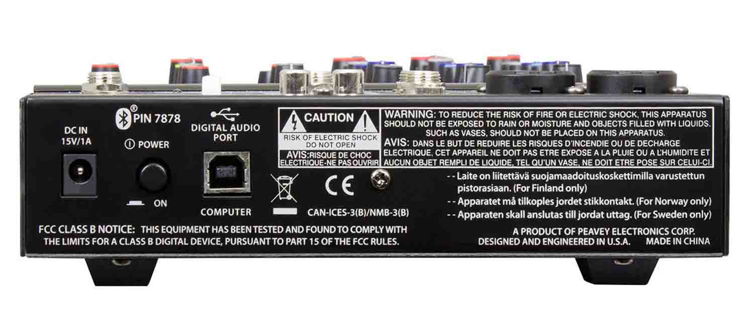 B-Stock: Peavey PV 6 BT Compact Mixer 6 Channel with Bluetooth - Hollywood DJ