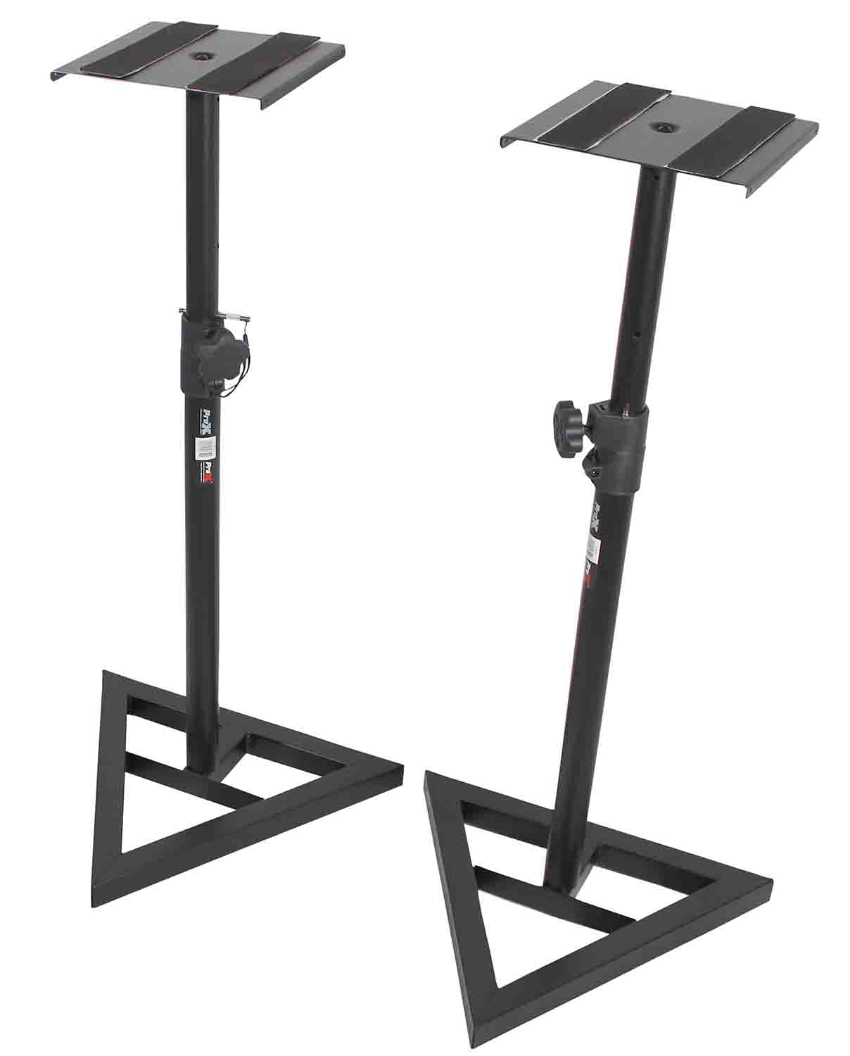 ProX X-MS12 Monitor Speaker Platform Stands Pair - Black Finish - Hollywood DJ