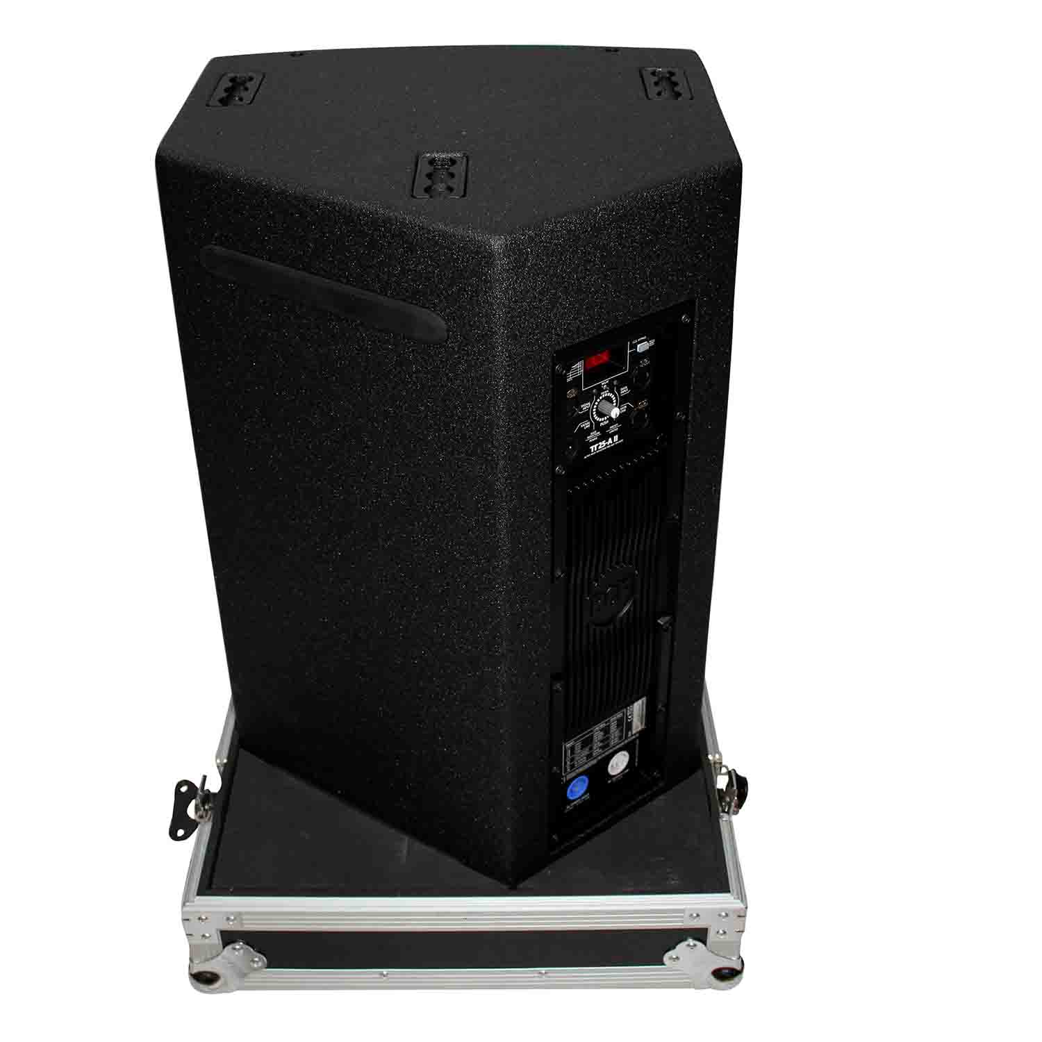 ProX X-RCF-TT25-AX2W Flight Case for Two RCF-TT25-A II High Definition Two-Way Speakers with 4 Inch Wheels - Hollywood DJ