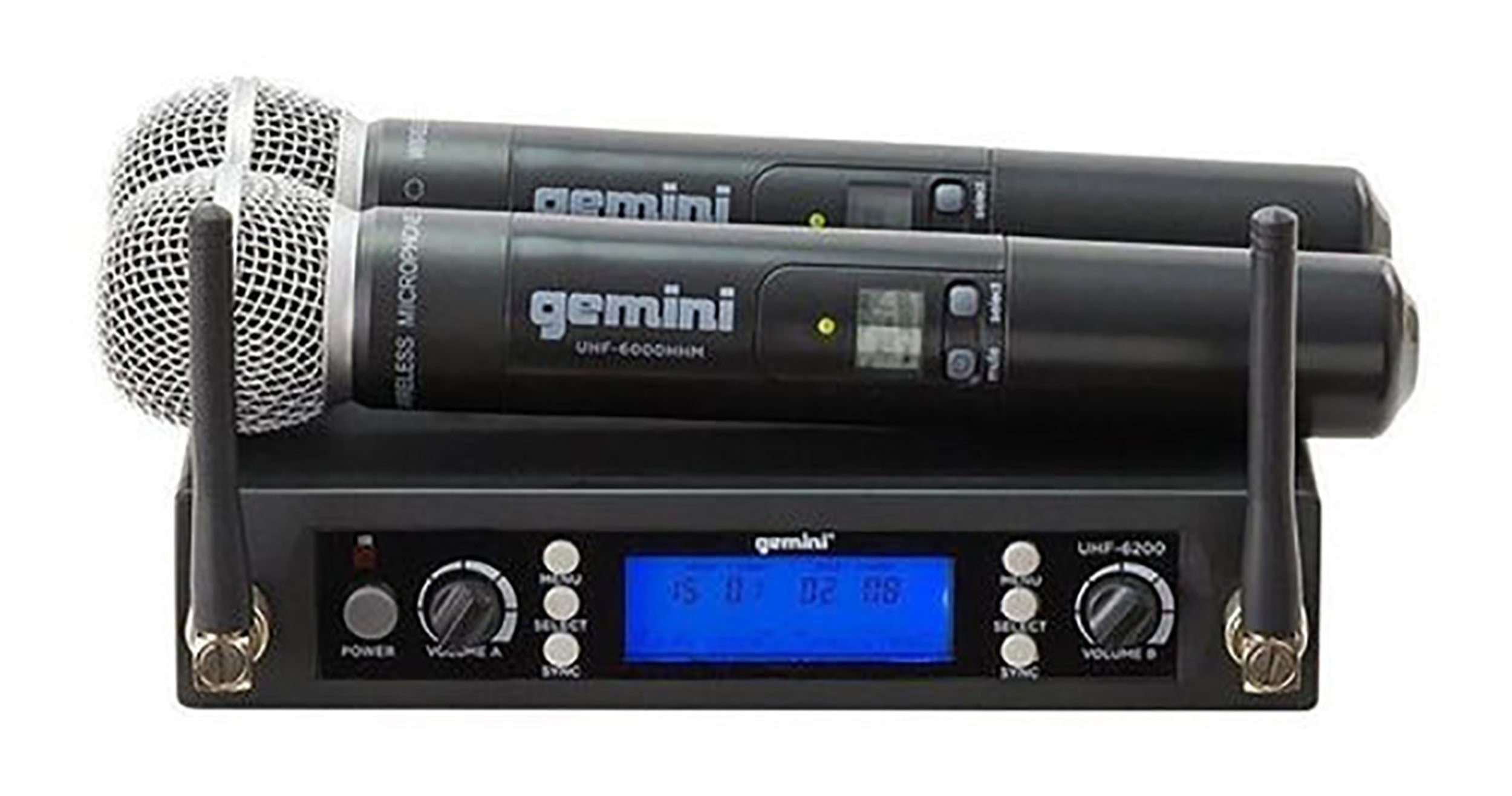 Gemini Sound UHF-6200M, Handheld Dual Wireless Microphone System - Hollywood DJ