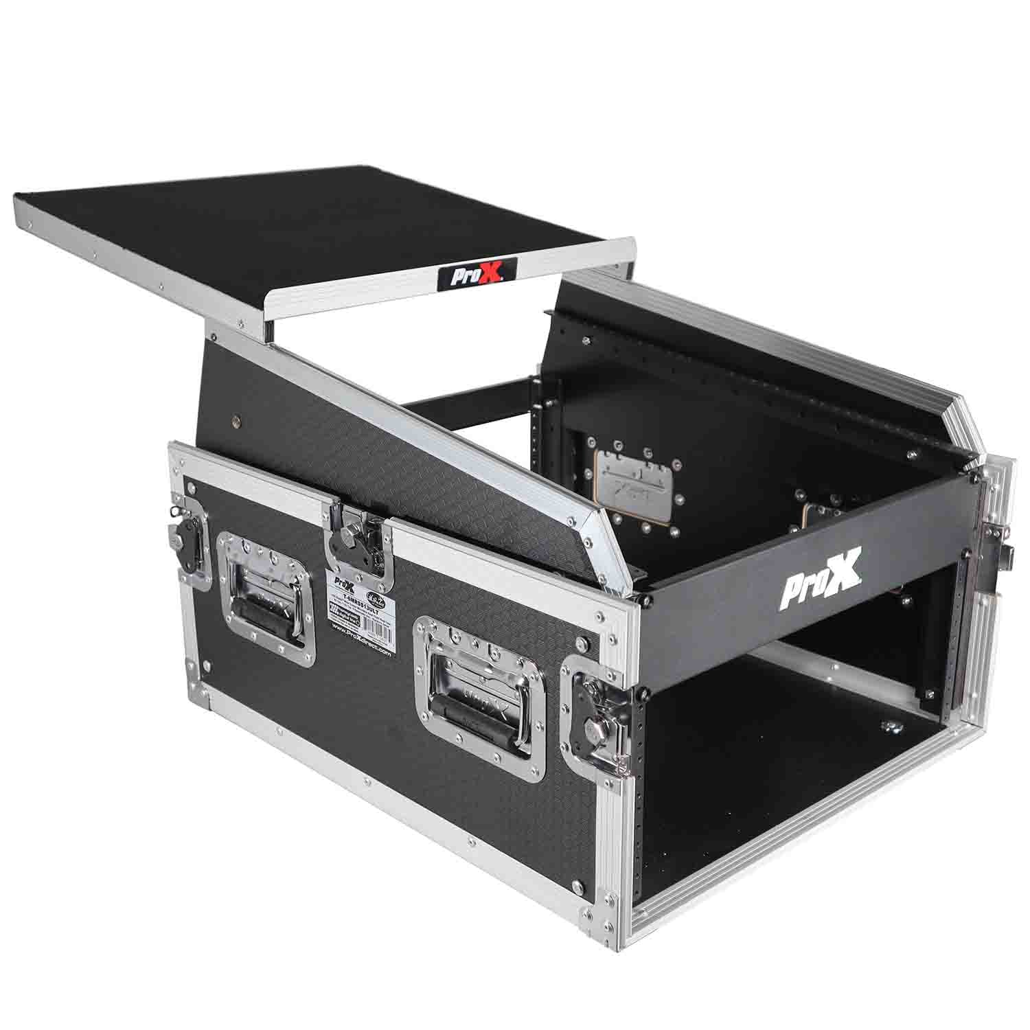 ProX T-6MRSS13ULT DJ Flight Case For 13U Top Mixer With Laptop Shelf - Hollywood DJ