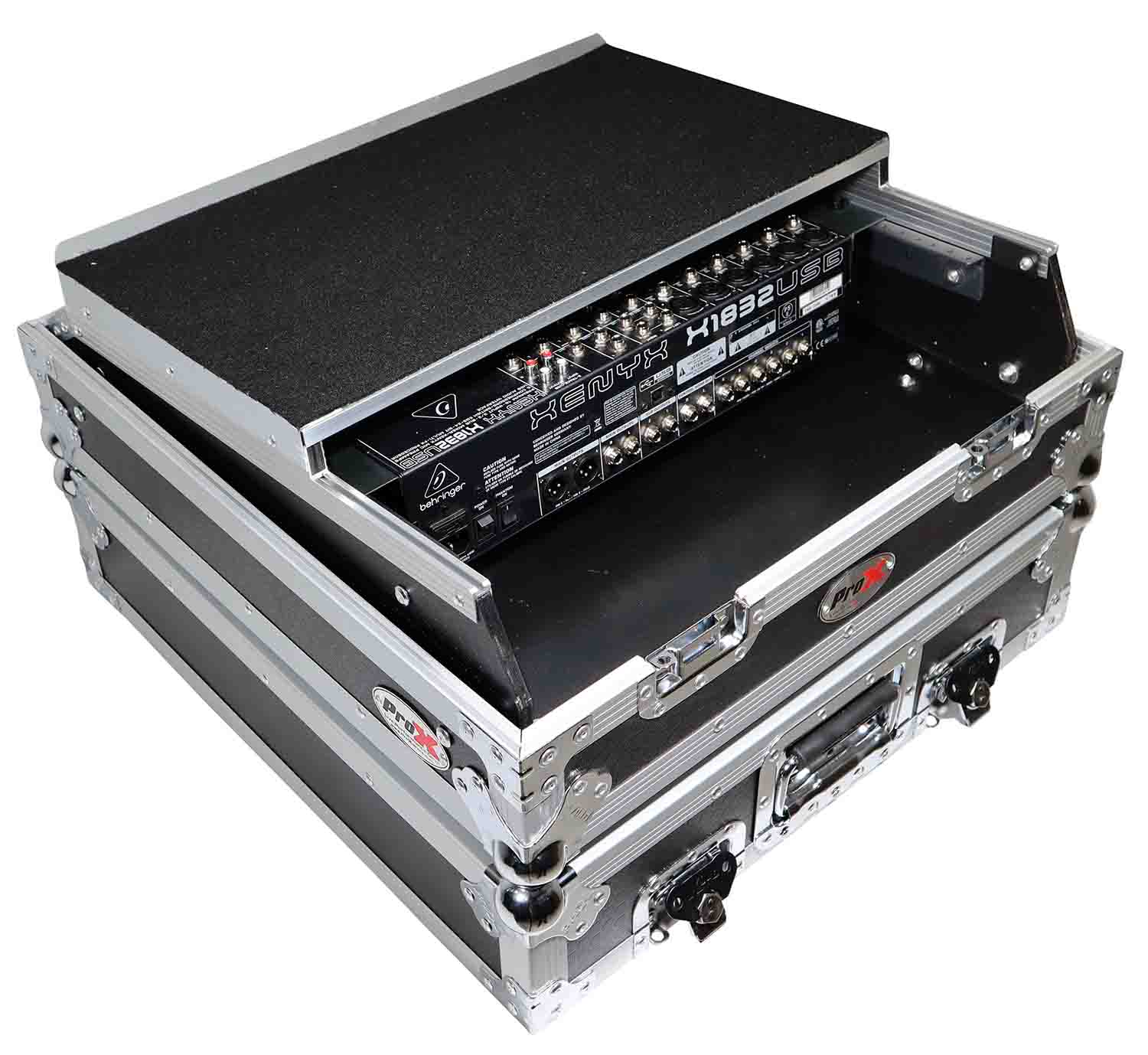 ProX XS-19MIXLT 10U Top Mount 19" Slanted Mixer Case - Hollywood DJ