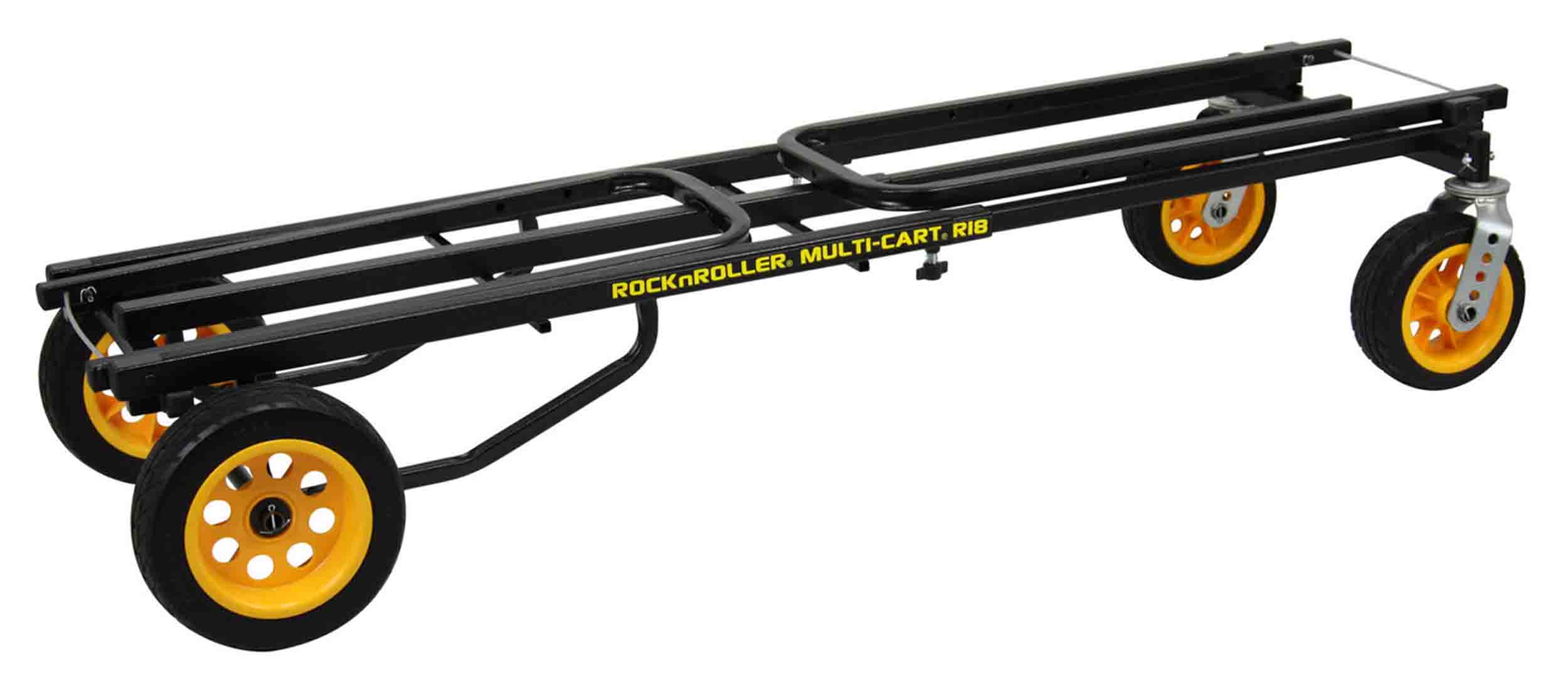 Rock N Roller R18RT Mega Plus 8 in 1 Folding Multicart, 700 lbs. Load Capacity - Black - Hollywood DJ