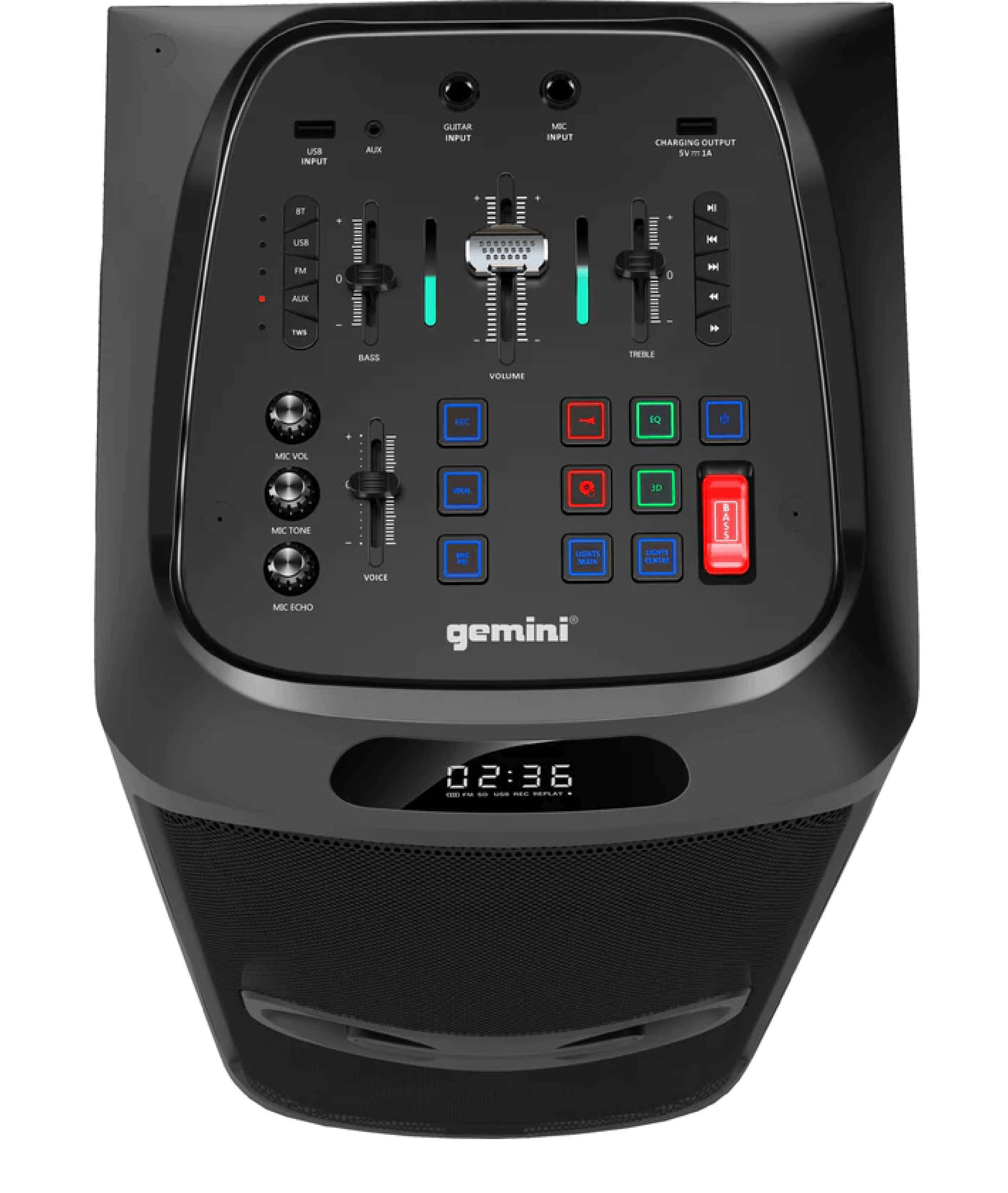 Gemini Sound GHK-2800 Bluetooth Speaker System with Led Party Lighting - Hollywood DJ