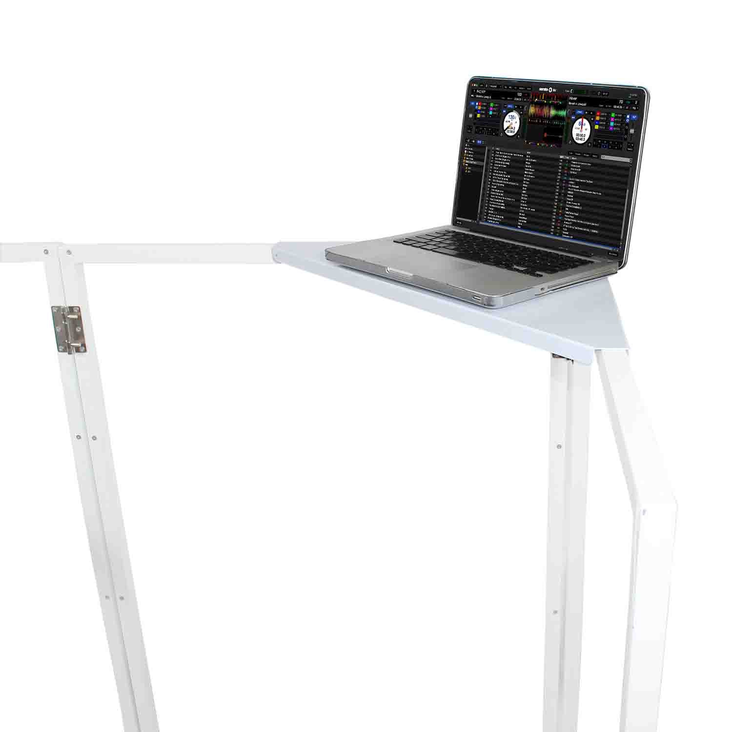 ProX XF-CSW X2, Set of 2 Aluminum Corner Shelves for DJ Facade - White - Hollywood DJ