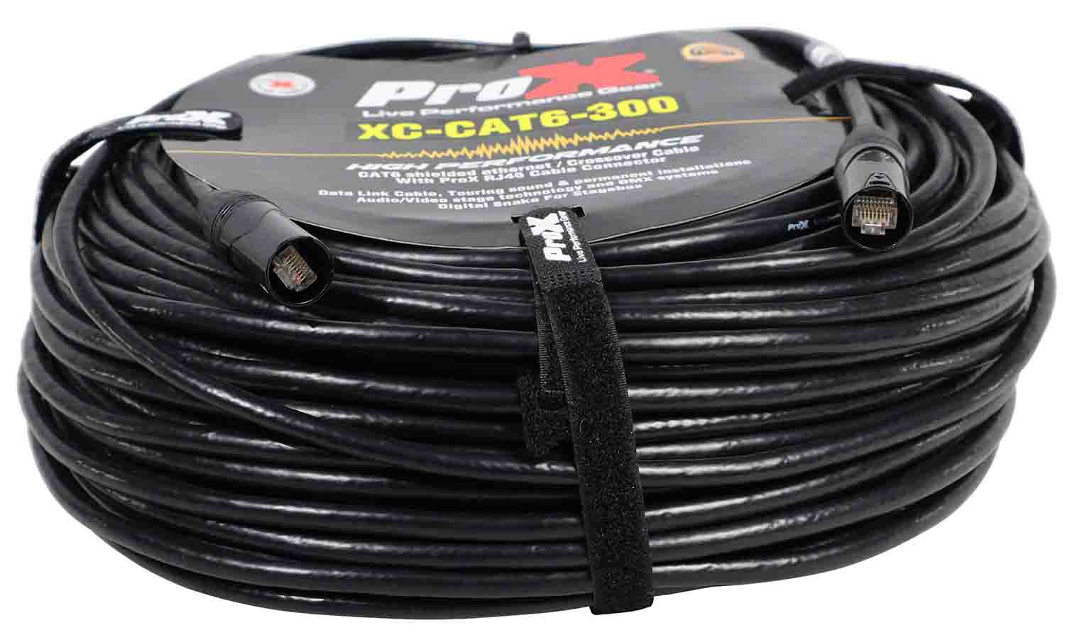 Prox XC-CAT6-300 STP Cat 6 Cable W-RJ45 for Network and Snake Box Connections - 300 Feet - Hollywood DJ