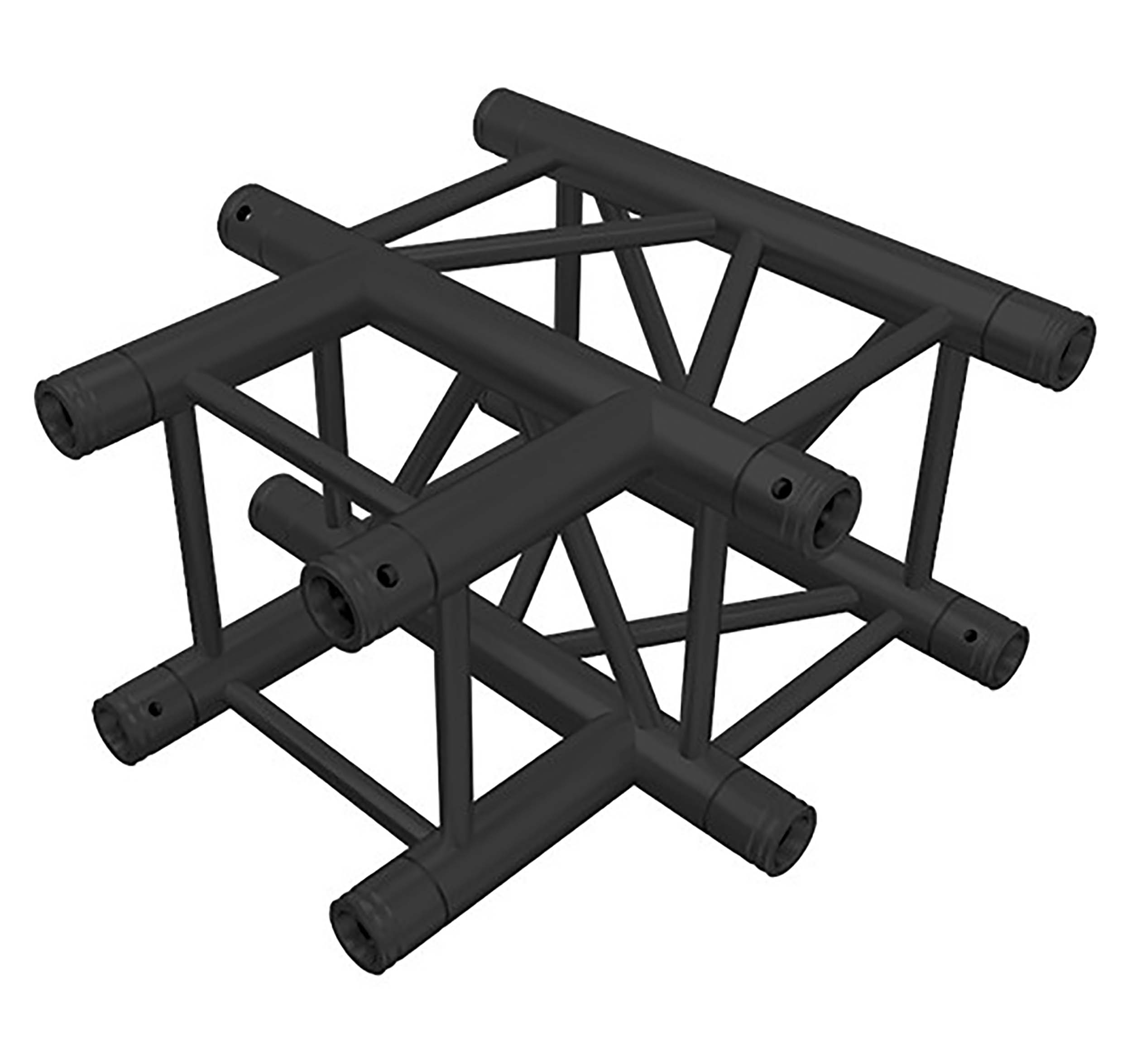 Global Truss SQ-4129 BLK/MTE, Three Way T-Junction - Black - Hollywood DJ