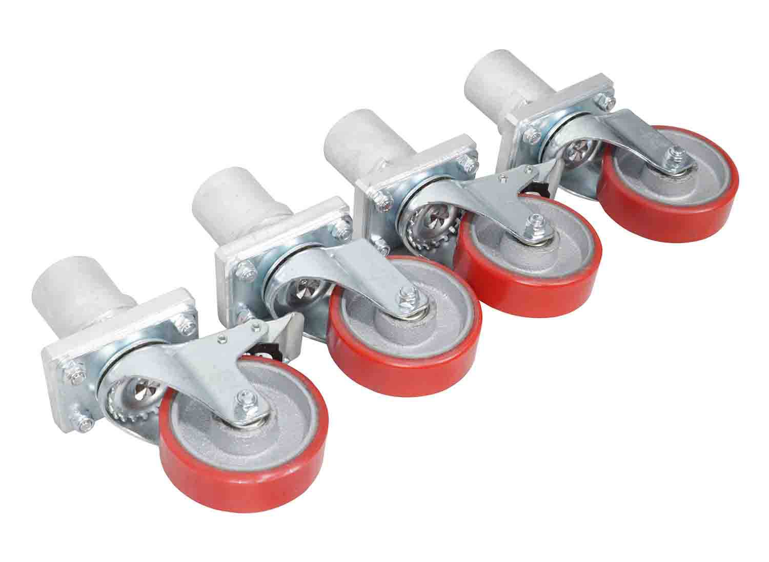 ProX XSQ-10W StageQ 10" Height Stage Legs with 5" Rubber Steel Casters - Set of 4 - Hollywood DJ