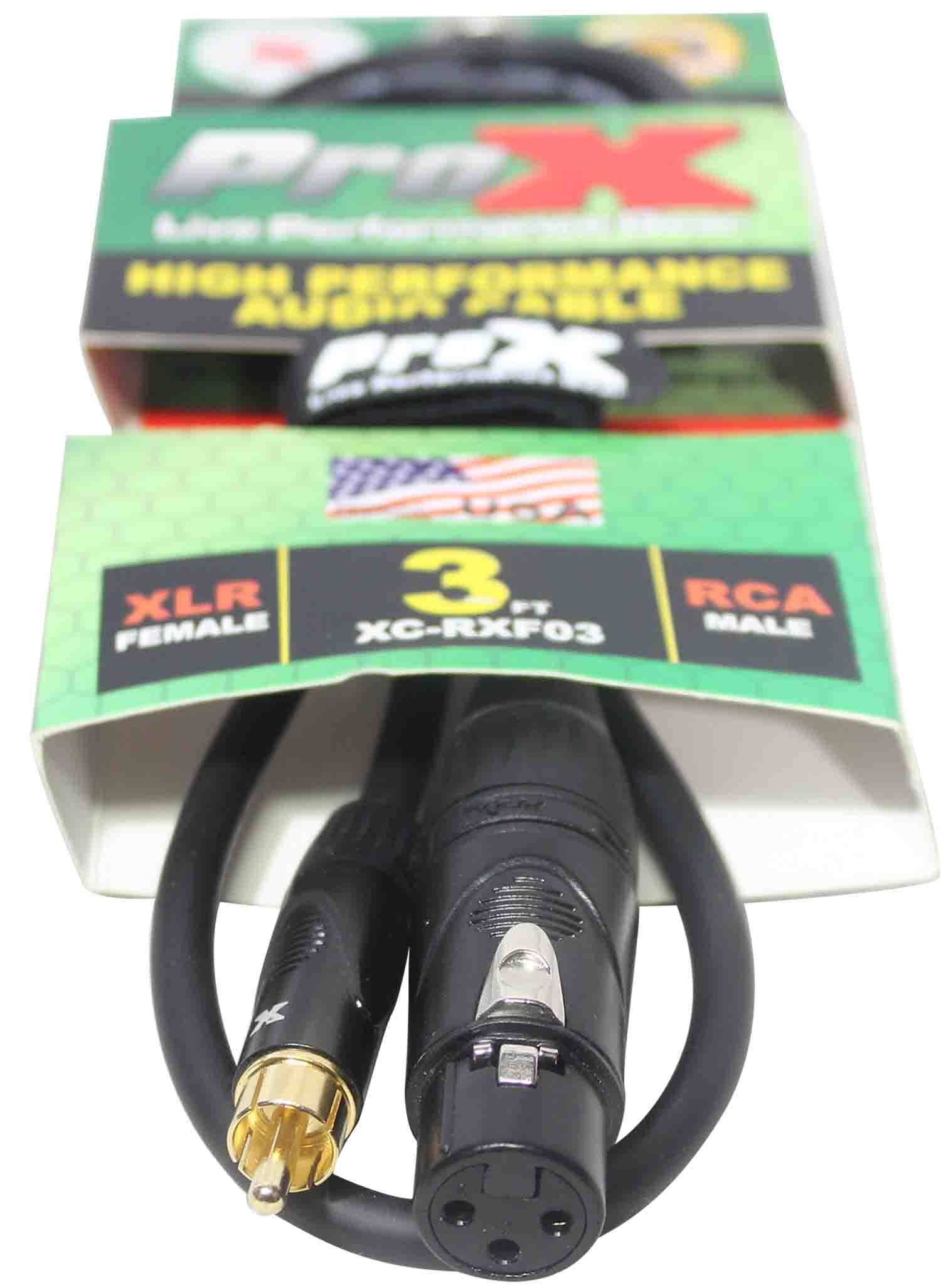 Prox XC-RXF03 Unbalanced RCA to XLR-F High Performance Audio Cable - 3 Feet - Hollywood DJ