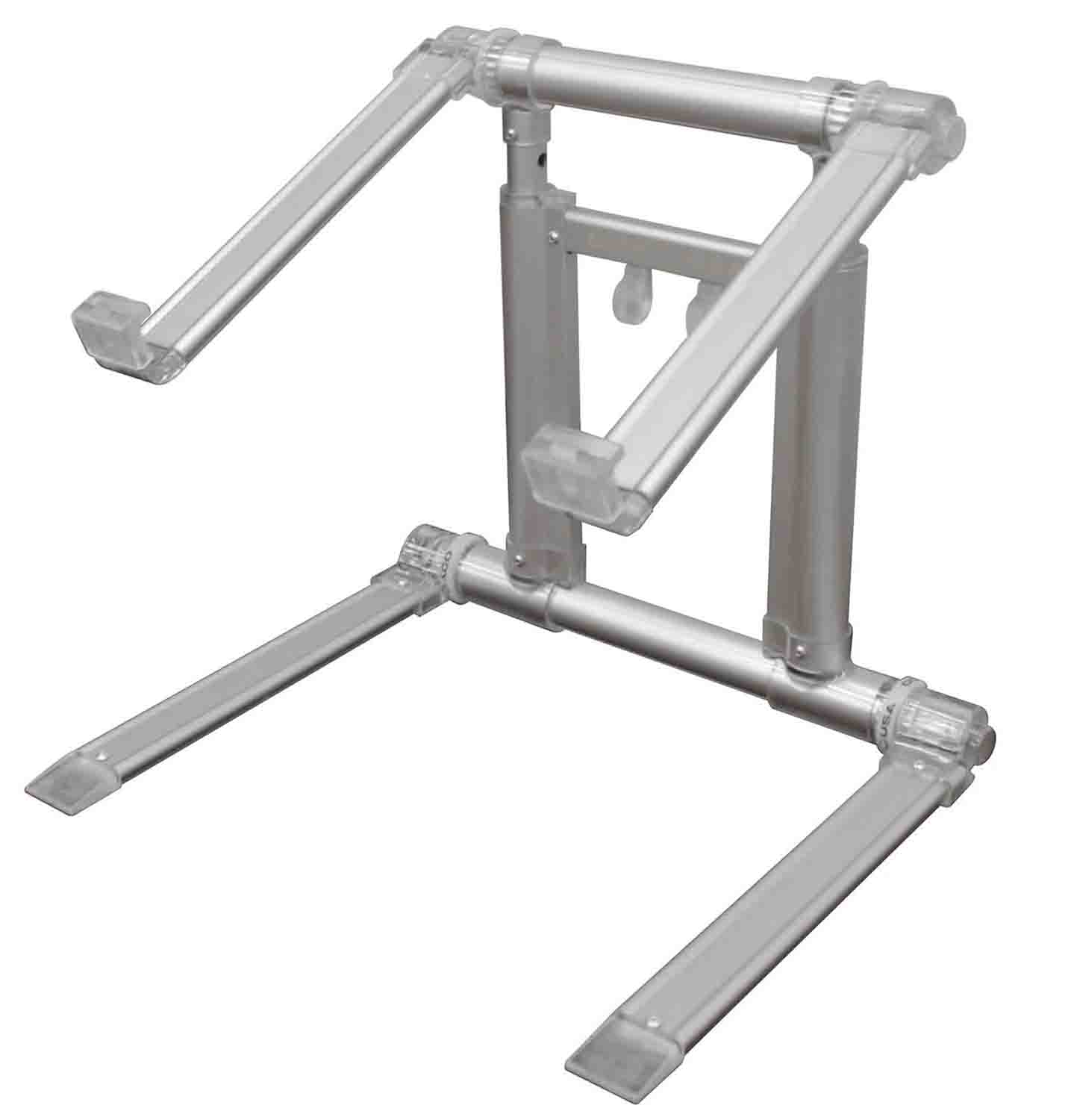 Odyssey LSTAND360MACSIL, Laptop Stand for Tablet or Laptop Folding DJ Stand Quick Setup - Silver - Hollywood DJ