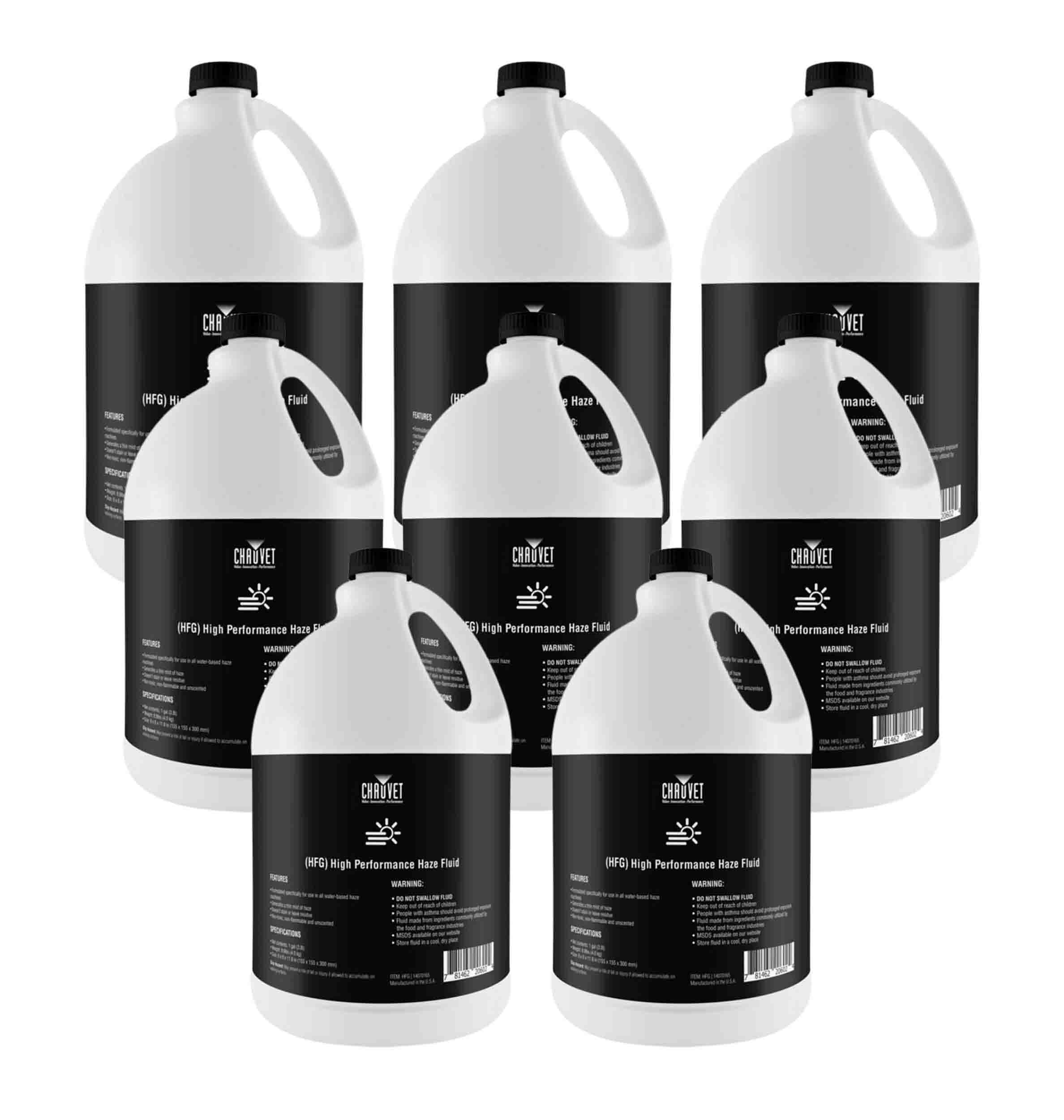 Chauvet DJ HFG High-Performance Haze Fluid Gallon - 8 Pack - Hollywood DJ
