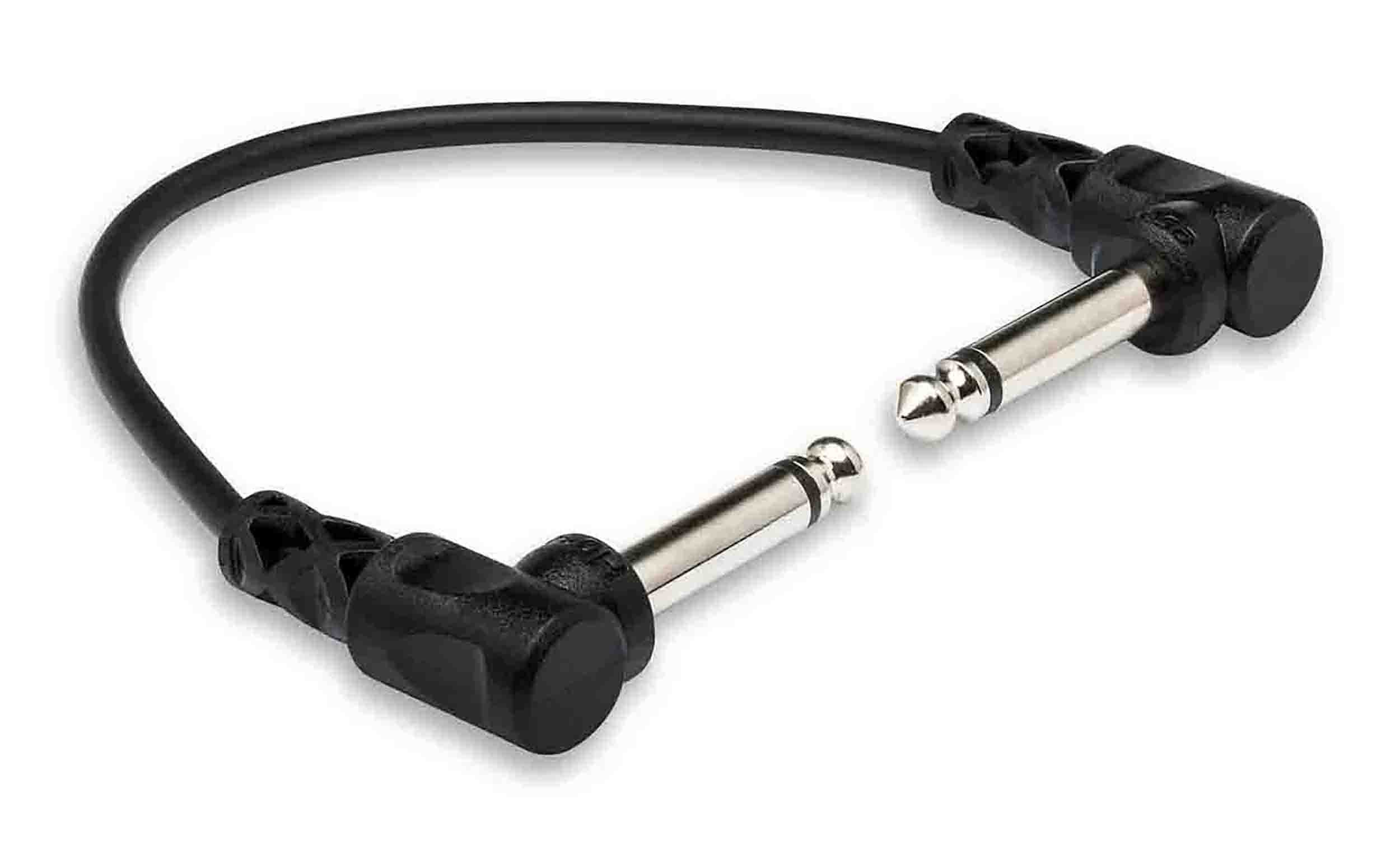 Hosa CFS-106, 6 Inch Molded Right-Angle Guitar Patch Cable - 6 Pack - Hollywood DJ