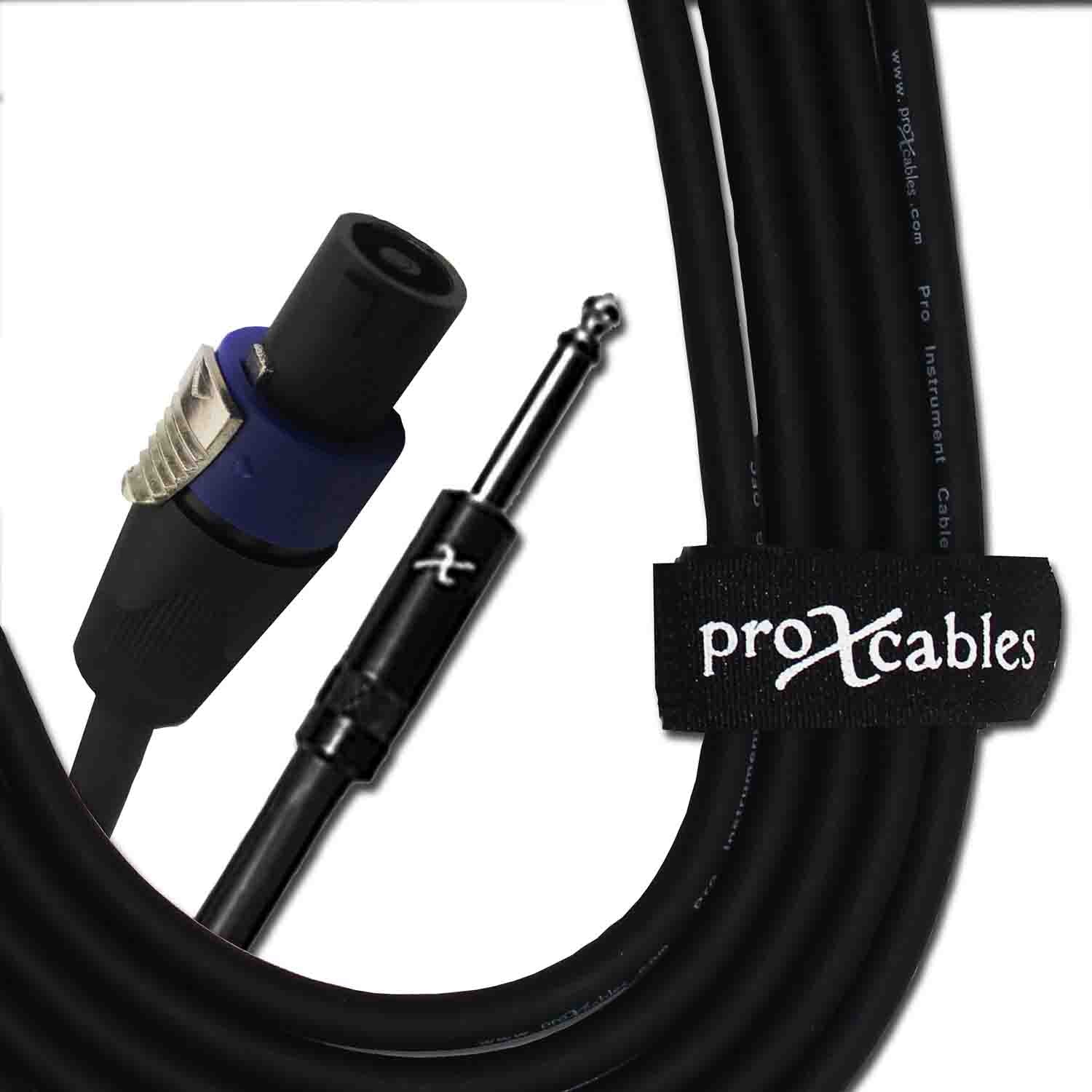 ProX XC-SQ25, 12 AWG SpeakOn to 1/4" TS High Performance Speaker Cable - 25 Feet - Hollywood DJ