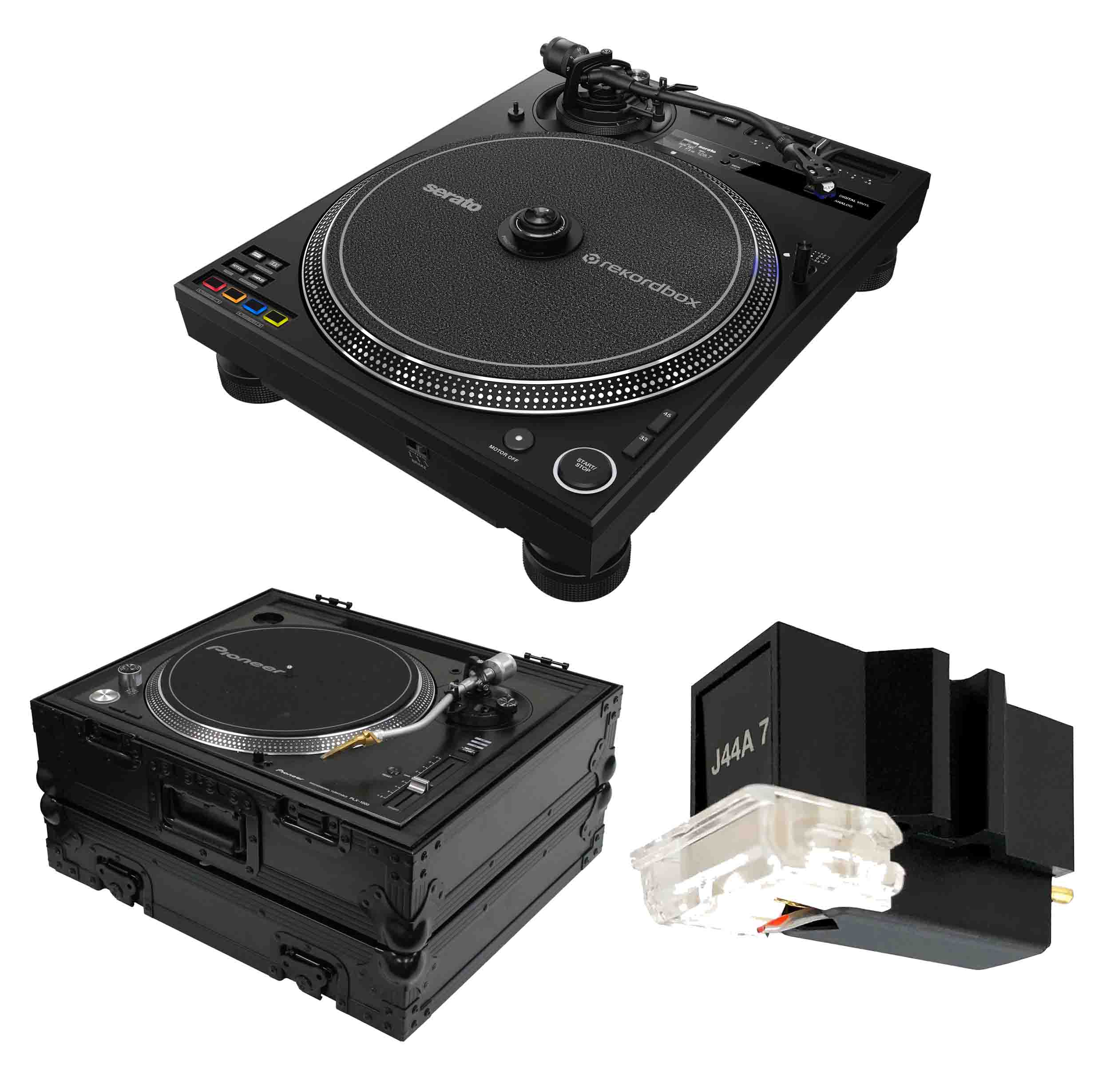 Pioneer DJ Package Hybrid Turntable with Black Flight Case and Cartridge - Hollywood DJ