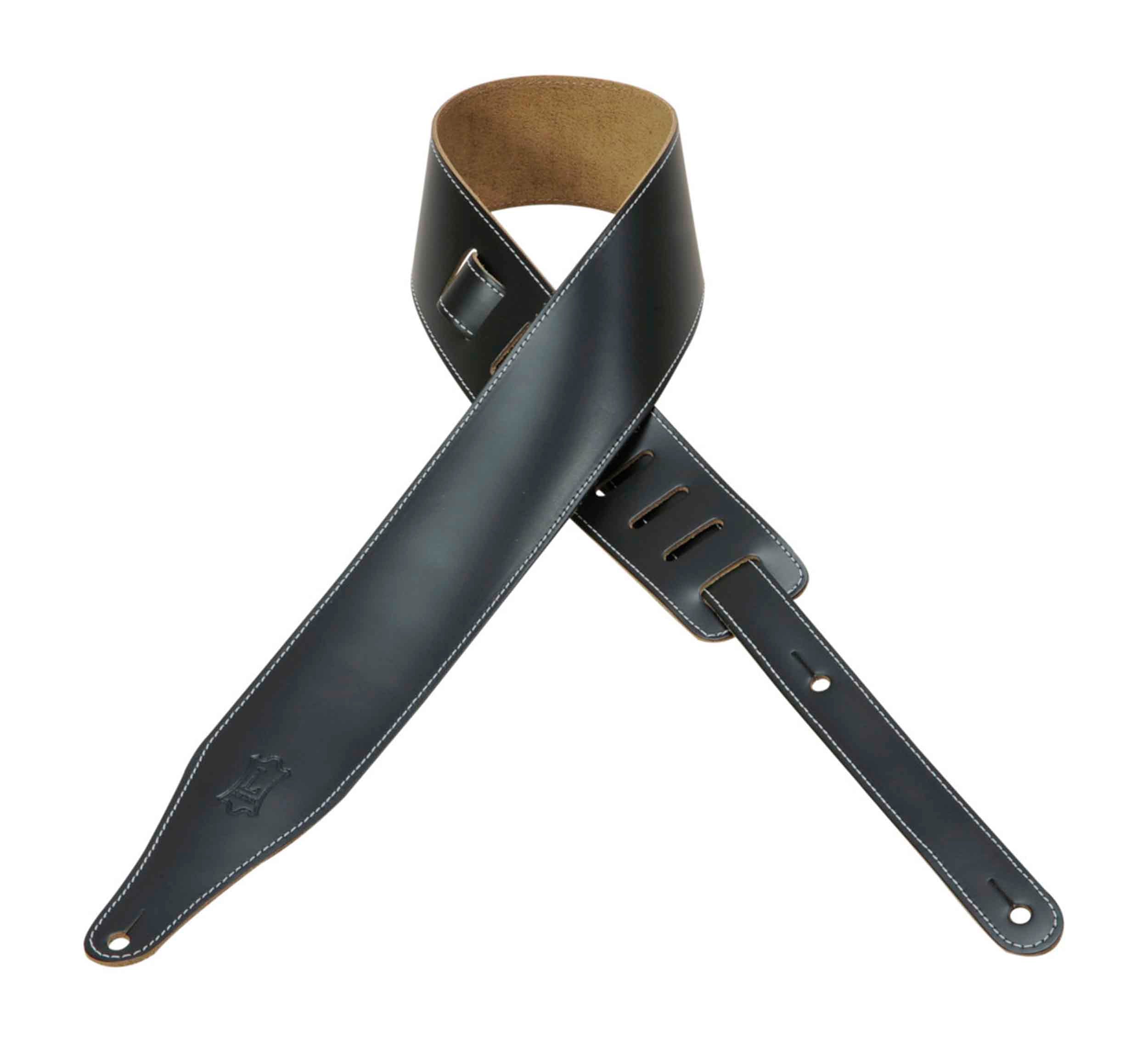 Levy's Leathers DM17-BLK Leather Guitar Strap - Black - Hollywood DJ
