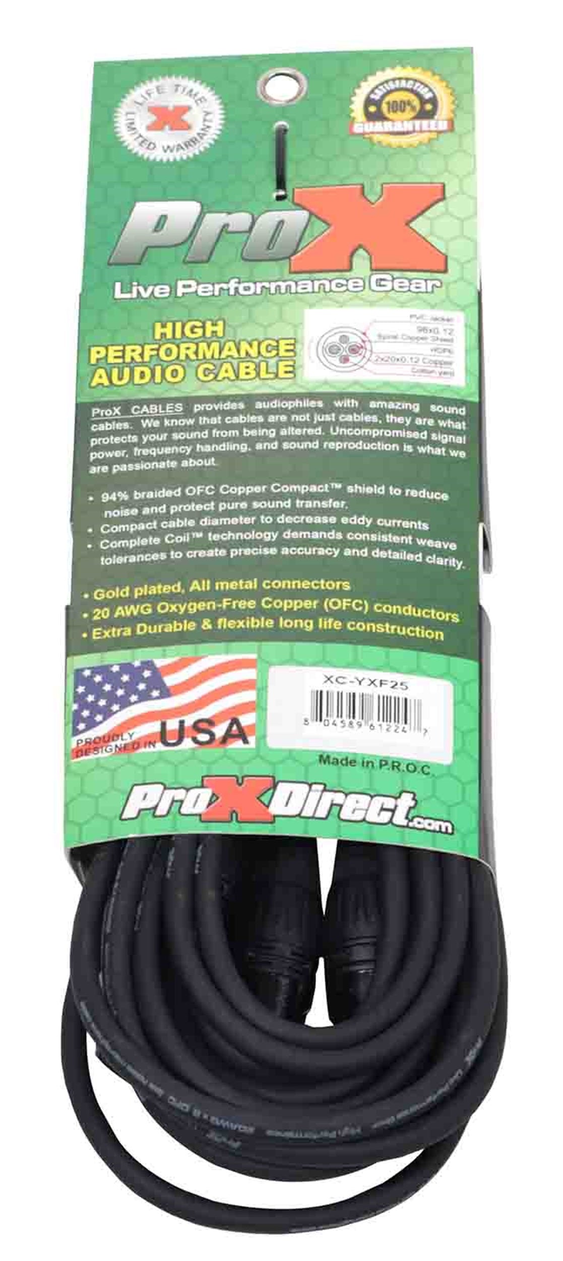 ProX XC-YXF25, 25 FT Balanced XLR-F to Dual XLR-M High Performance Audio Y Cable - Hollywood DJ