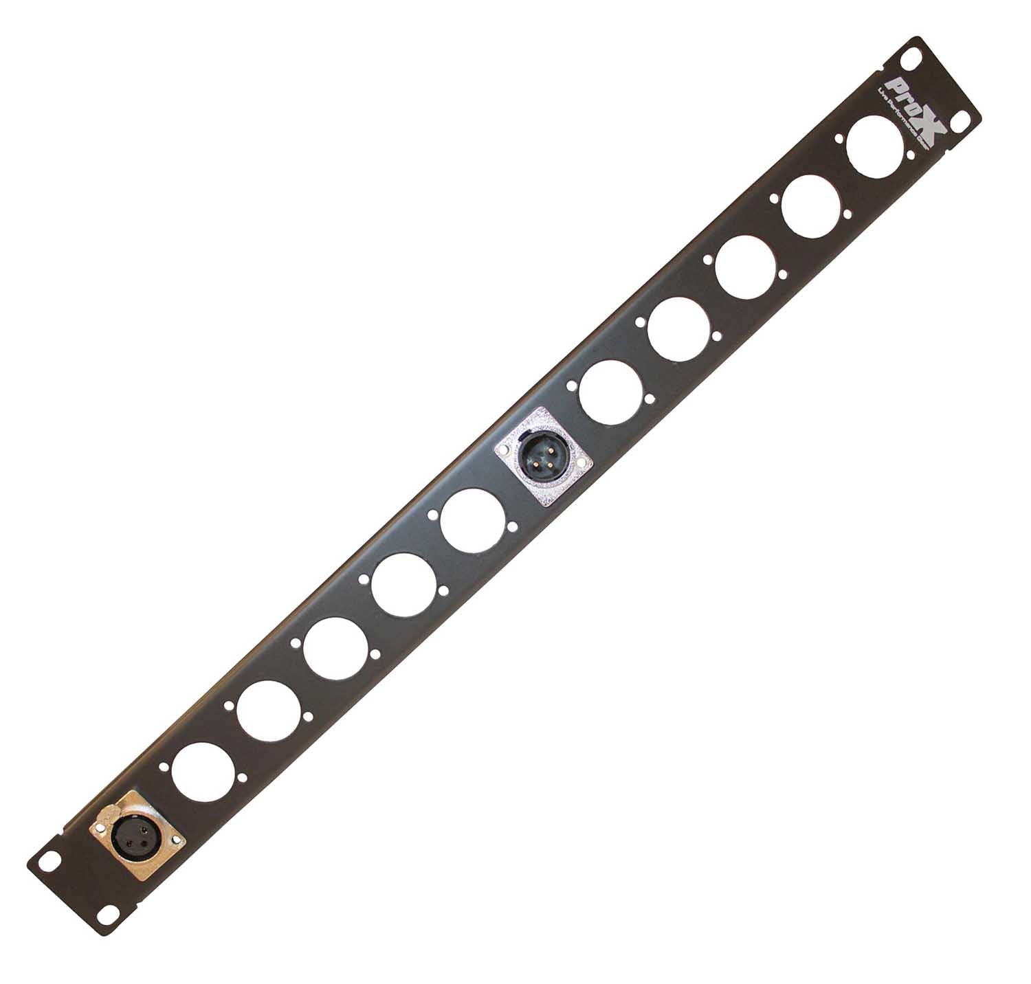 ProX T-1U12XLR 1U Rack Panel Punched for 12 XLR, speakON or powerCON Connectors - Hollywood DJ