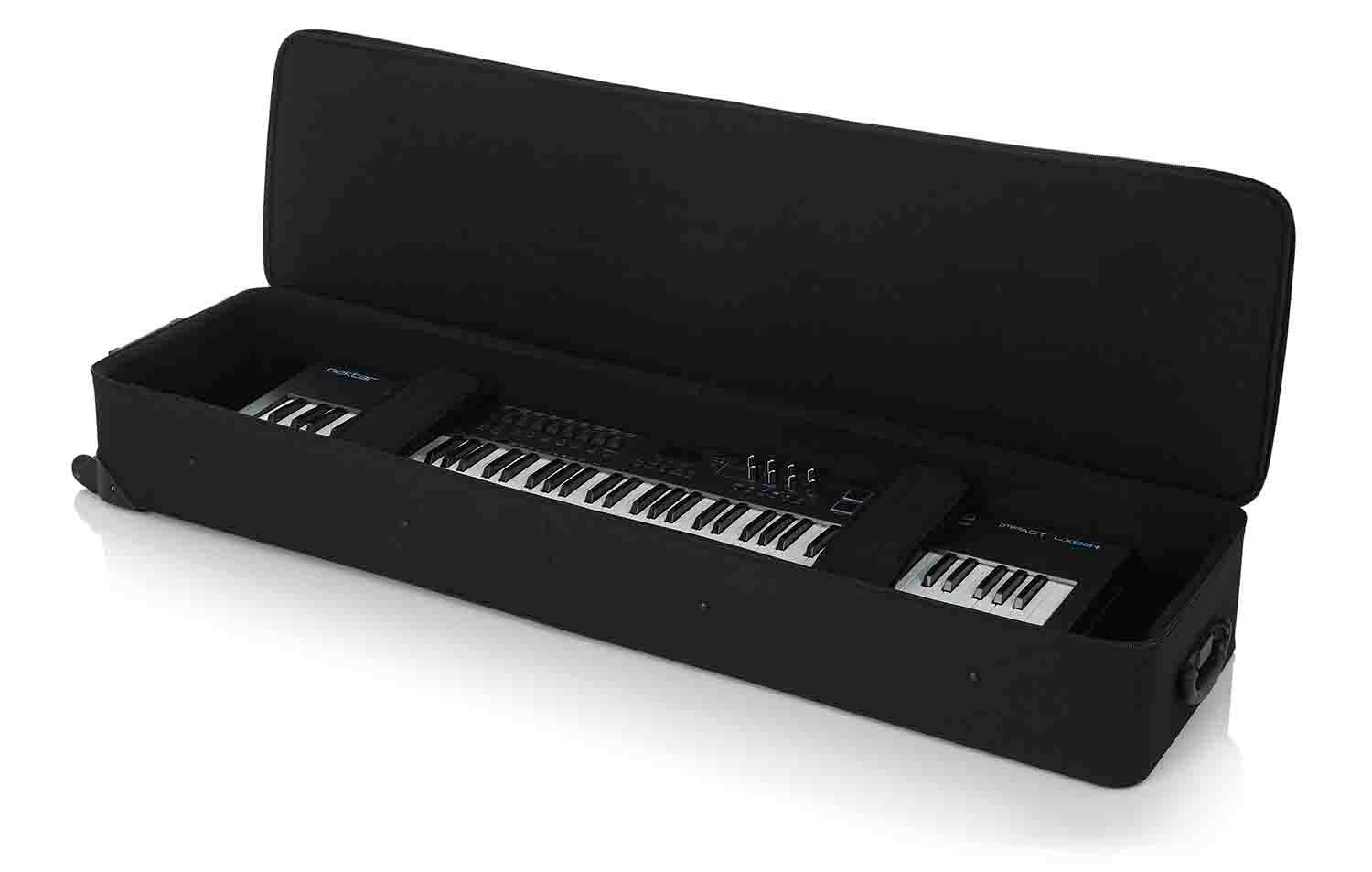 Gator Cases GK-88 SLXL Rigid Lightweight Case for Slim, Extra long 88 Note Keyboards with Wheels - Hollywood DJ