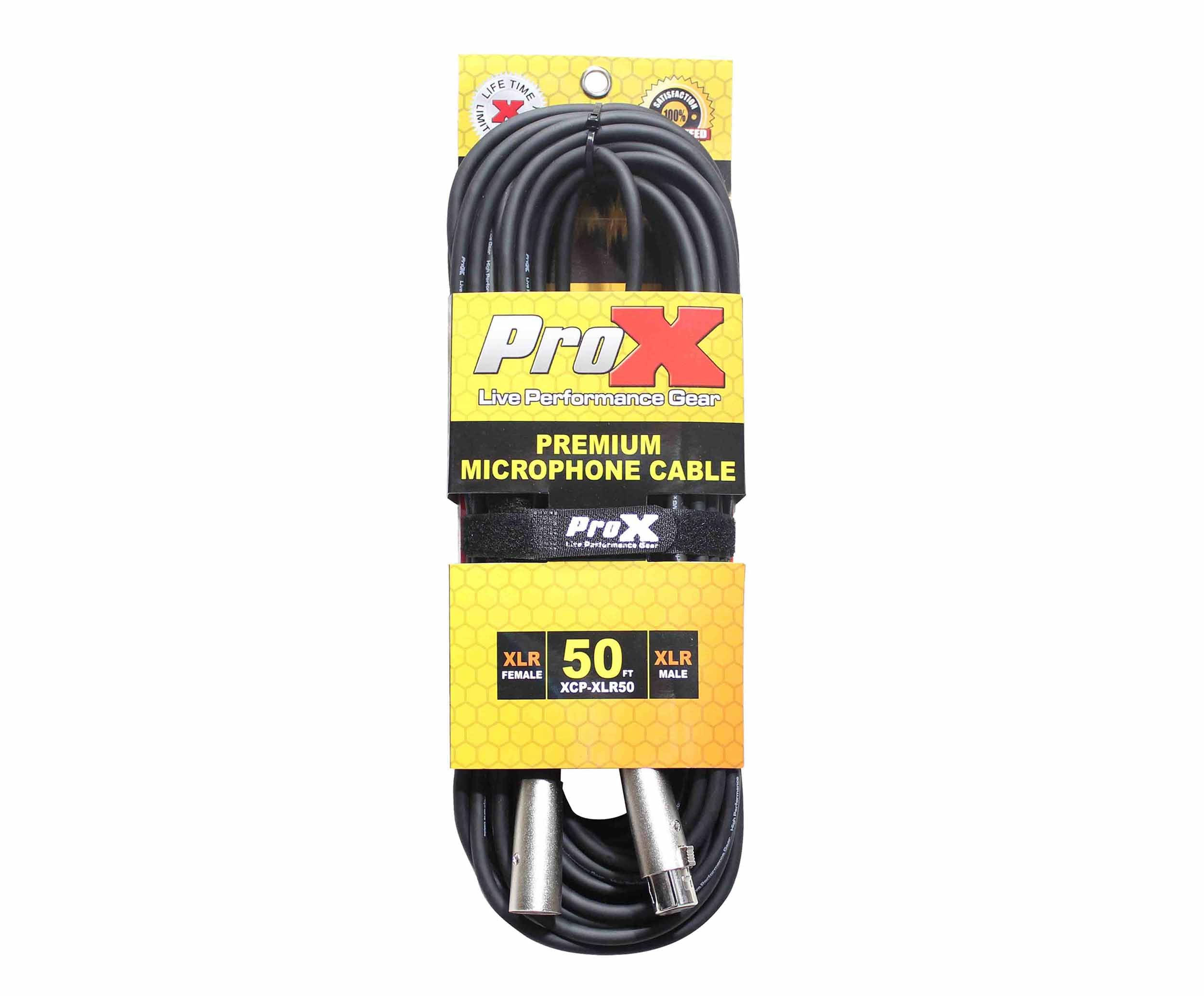 Prox XCP-XLR50 Balanced XLR3-F to XLR3-M Premium Audio-Microphone Cable - 50 Feet by ProX Cases
