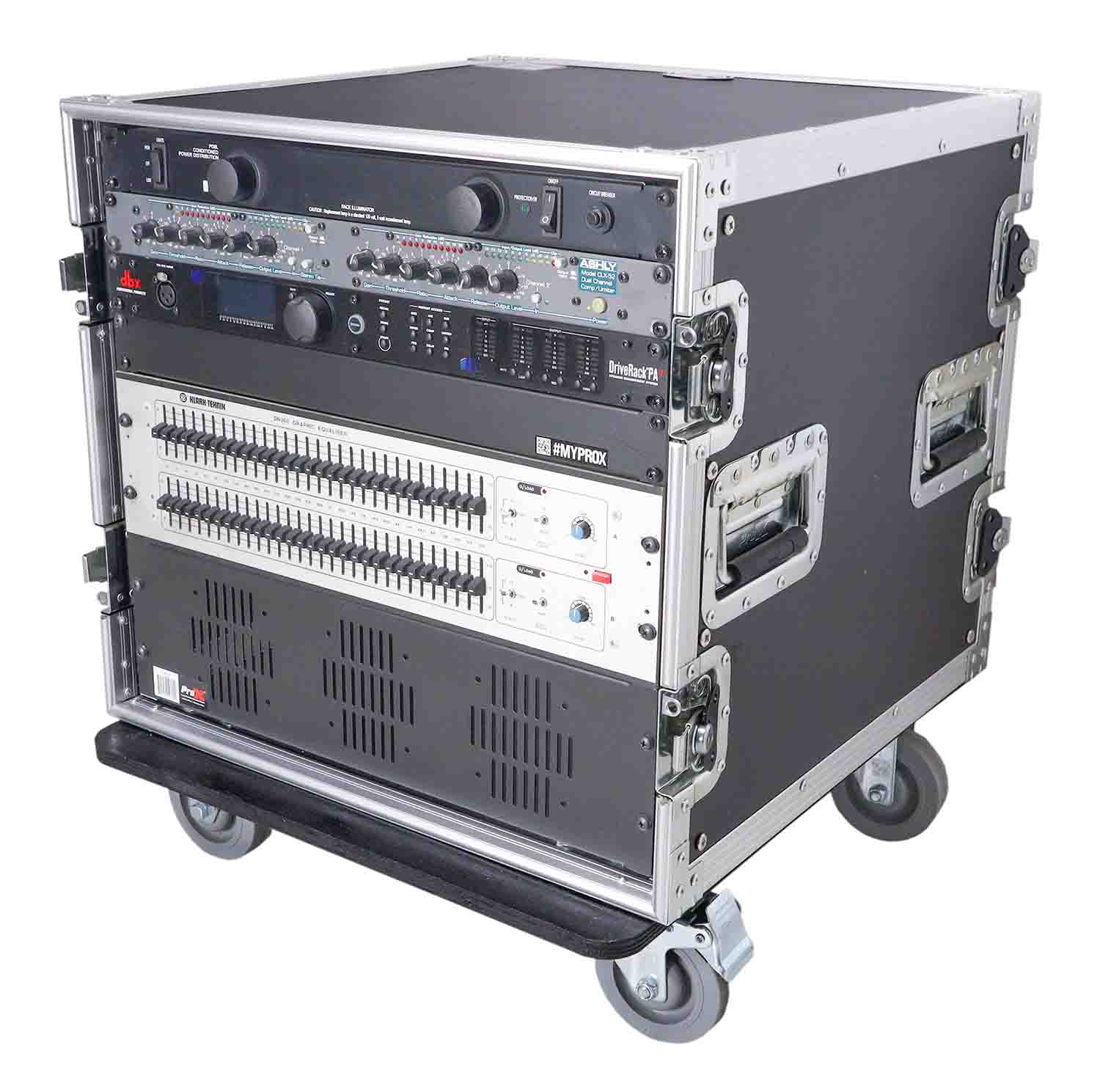 ProX T-10RSS, 10U Space Rack Mount Flight Case 19 Inch Depth with Casters - Hollywood DJ