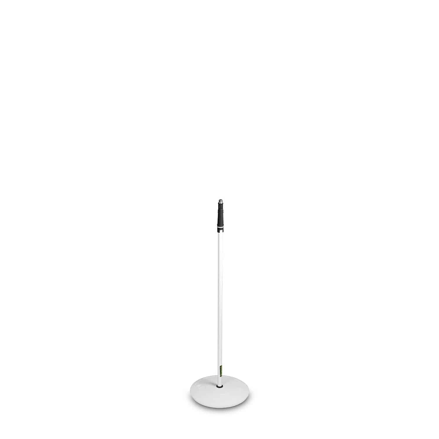 Gravity GMS23W Microphone Stand With Round Base - White - Hollywood DJ