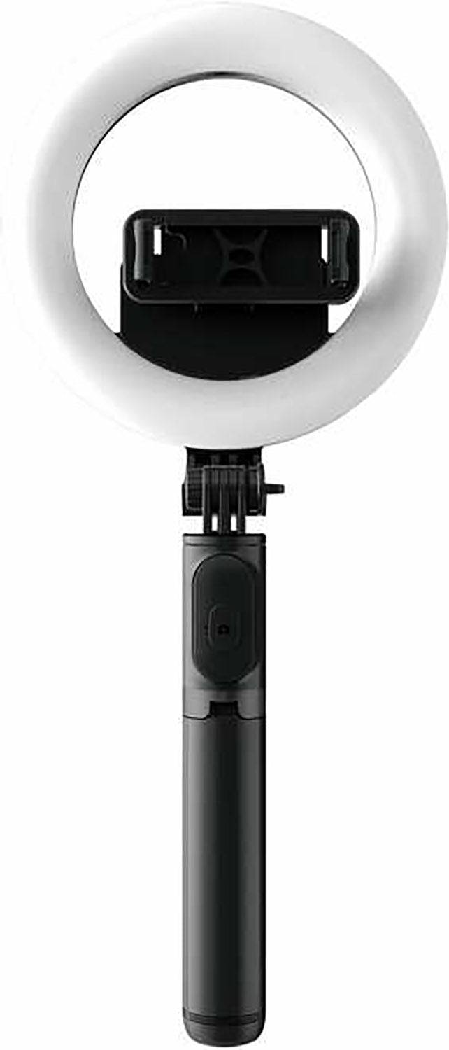 Mackie mRING-6, 6" Battery-Powered Ring Light with Convertible Selfie Stick/Stand and Remote - Hollywood DJ