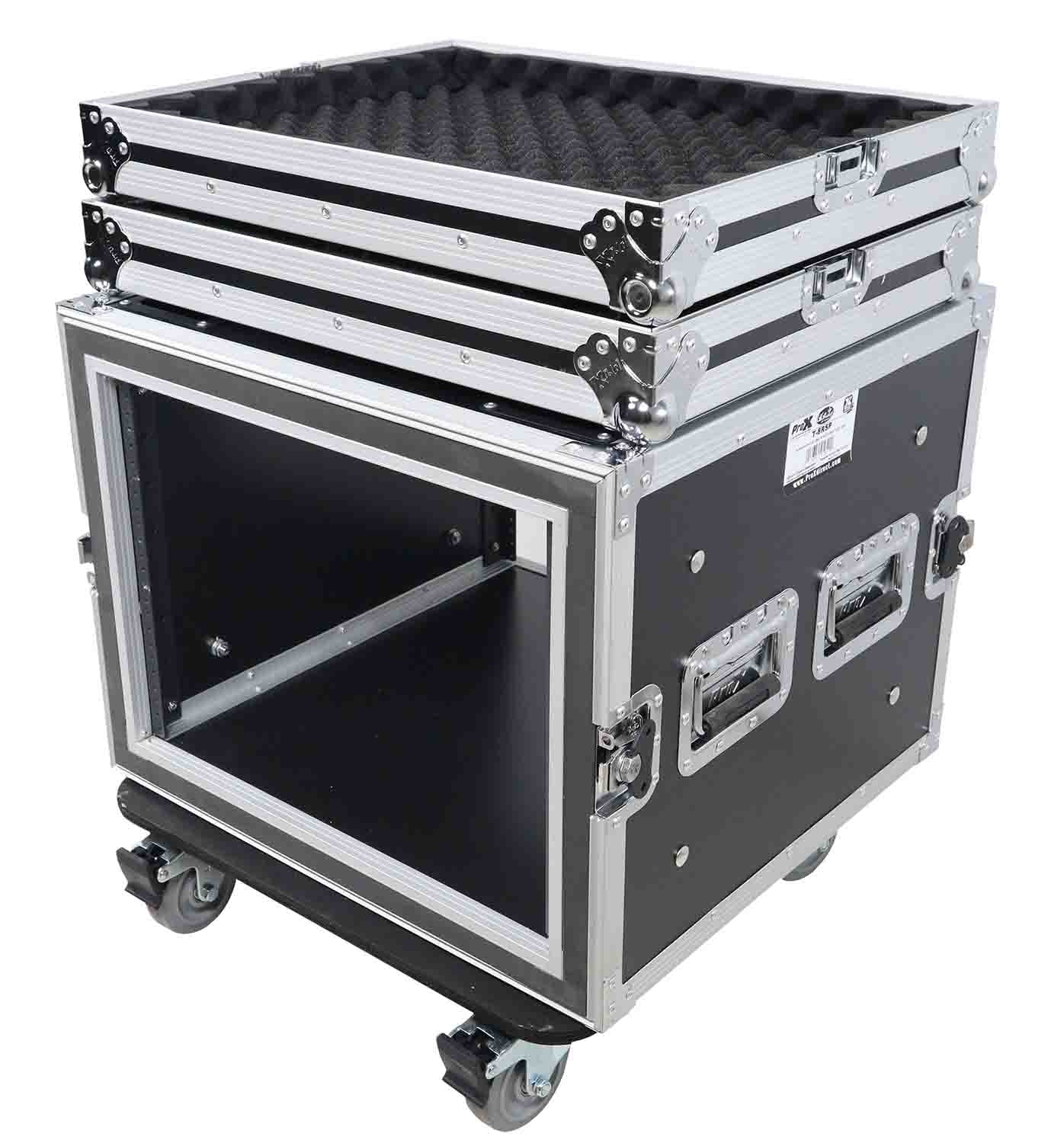 ProX T-8RSP 8U Space Shockproof Amp Rack ATA Flight Case - 20 Inch Depth - Hollywood DJ
