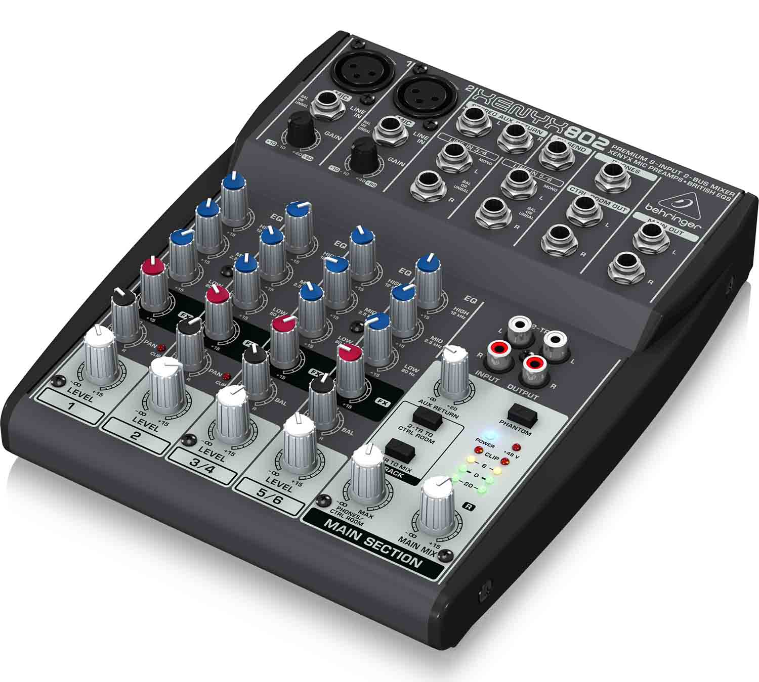 Behringer Xenyx 802, 8-Input 2-Bus Mixer With XENYX Mic Preamps