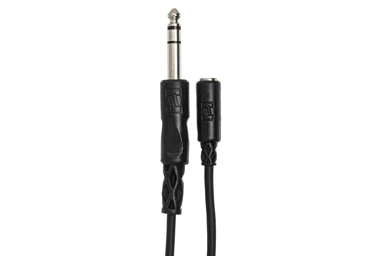 Hosa MHE-325 Headphone Adaptor Cable 3.5 mm TRS to 1/4 in TRS - 25 Feet - Hollywood DJ