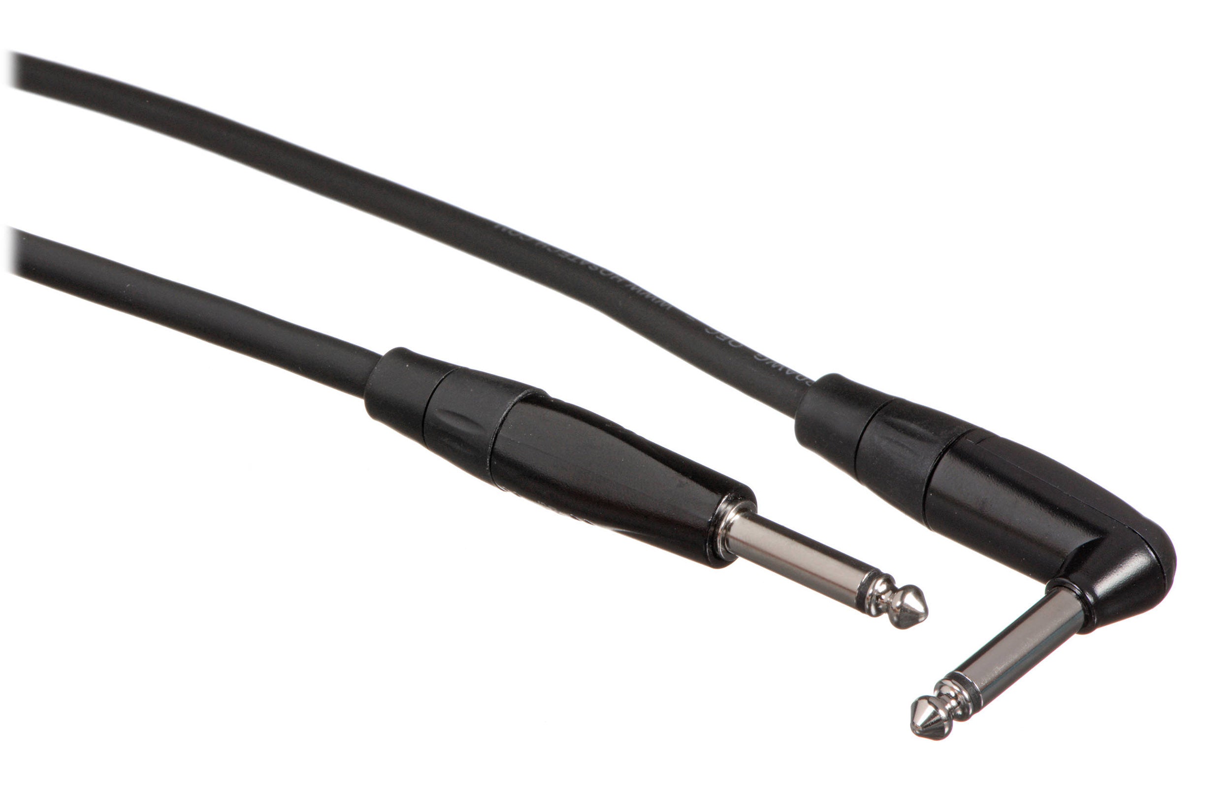 Hosa HGTR-0, REAN Straight to Right-Angle Pro Guitar Cable - 5 Ft, 20 Ft, 25 Ft - Hollywood DJ