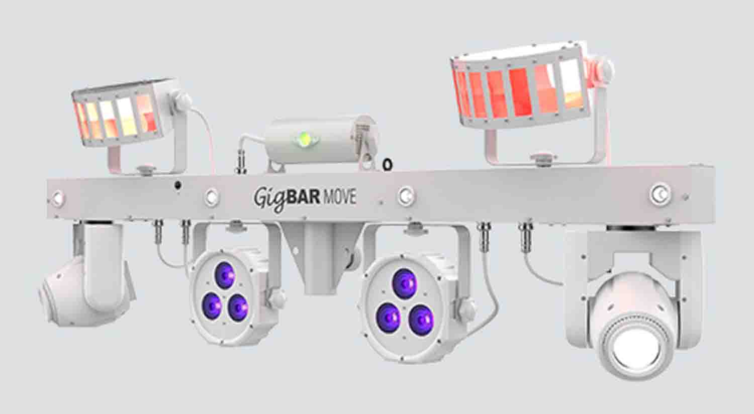 Chauvet DJ GIGBAR MOVE 5-in-1 Lighting System With Pre-Mounted On a Single Bar- White - Hollywood DJ