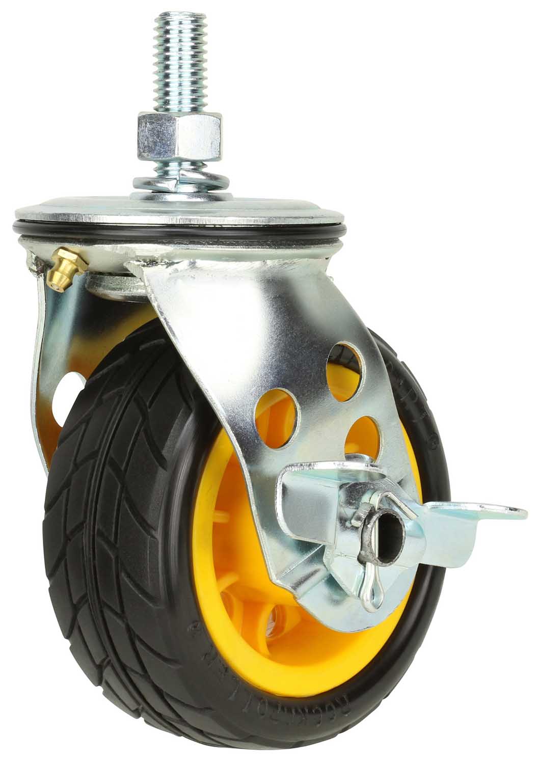Rock N Rollerr RCSTR4X2 4" x 2" Ground Glder Wide Caster with Brake (upgrade for R2) - 2pk - Hollywood DJ
