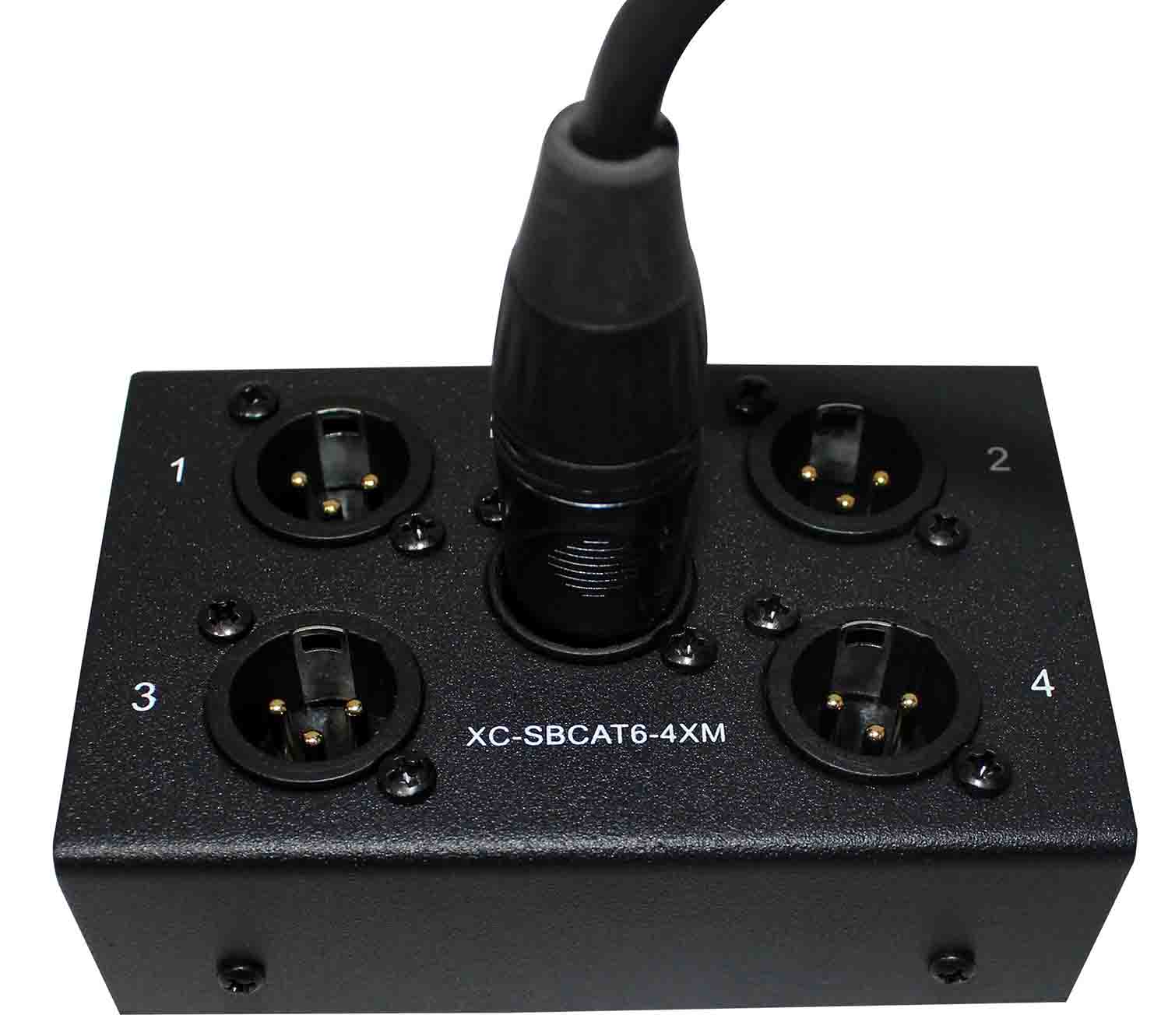 Prox XC-SBCAT6-4XM 4 Channel XLR-M CAT6 Audio and DMX Portable Snake Box - Hollywood DJ