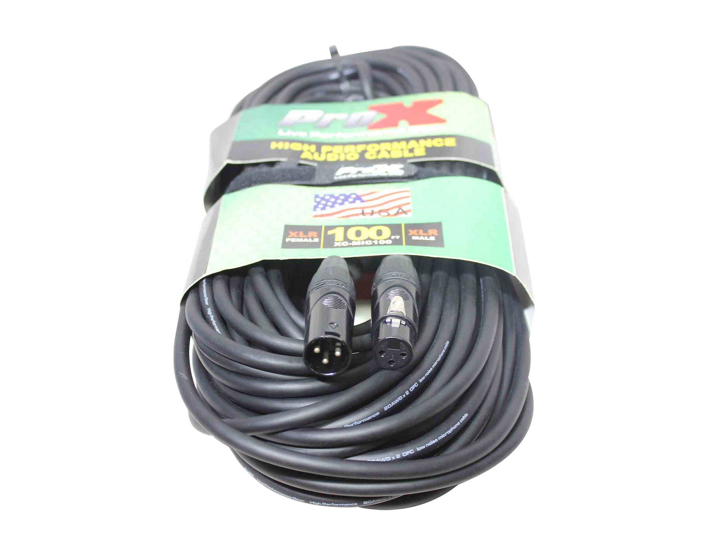 ProX XC-MIC100 Balanced XLR3-F to XLR3-M High Performance Microphone Cable - 100 Feet by ProX Cases